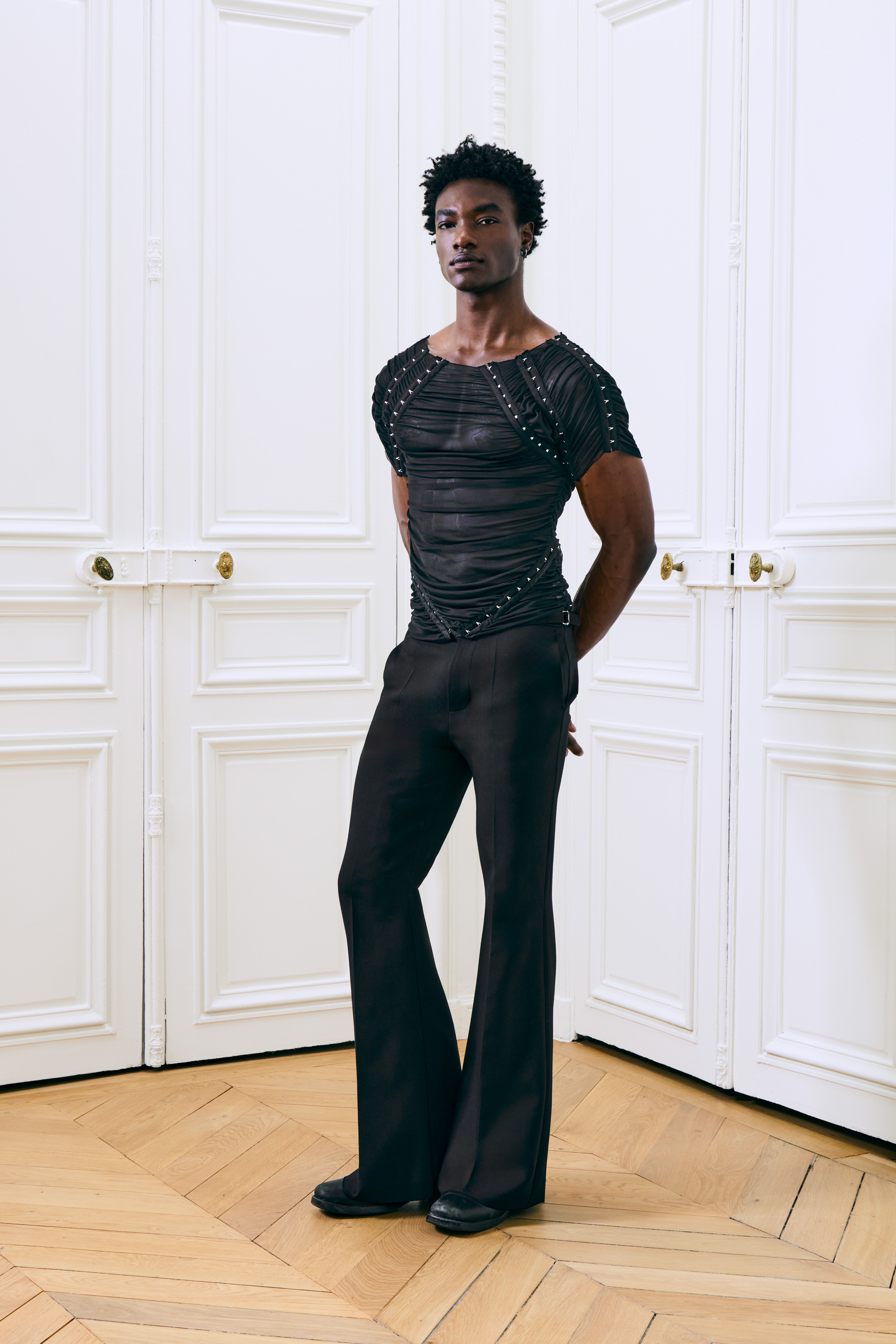 Fernando Mesh Top Black