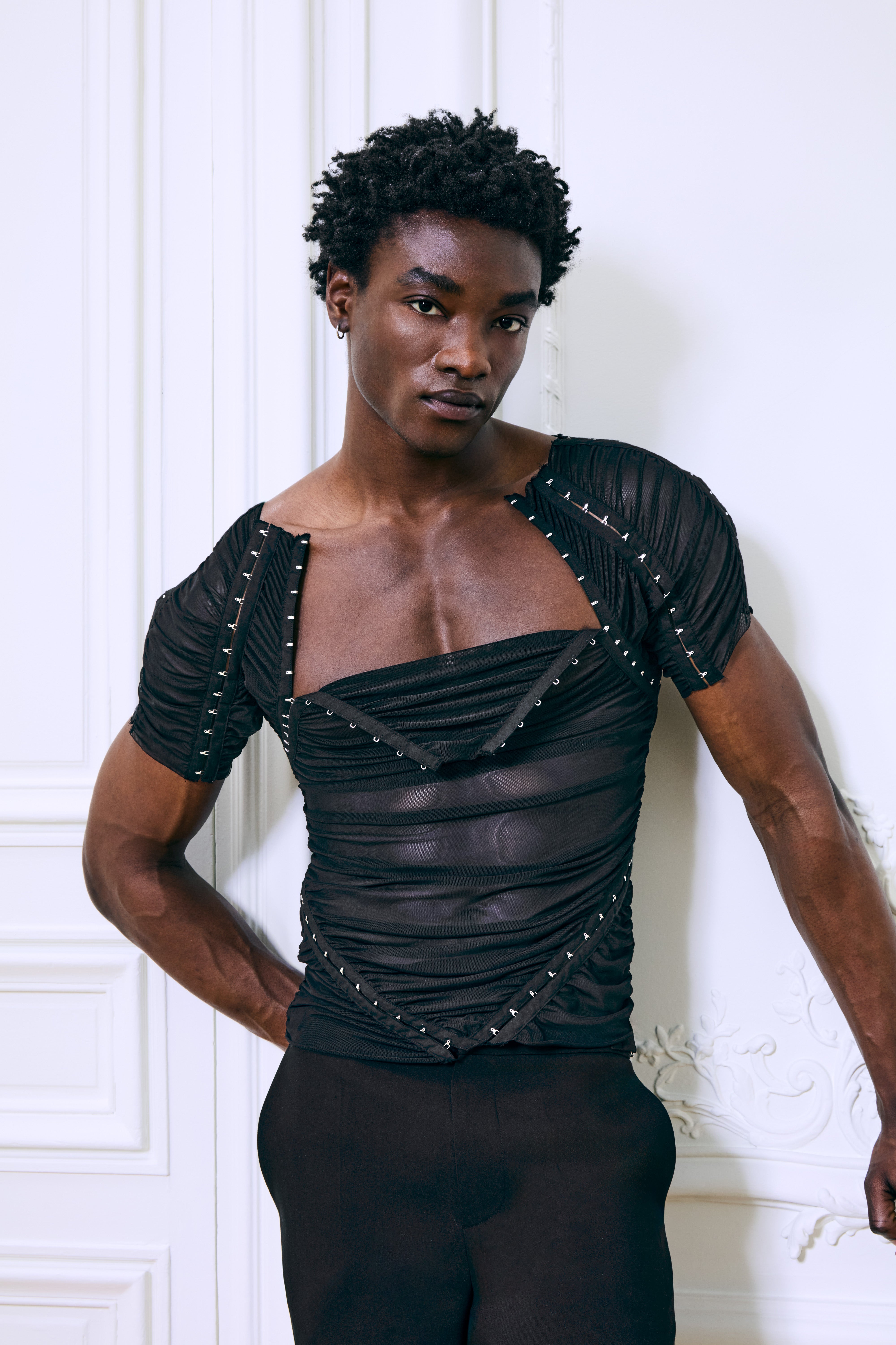 Fernando Mesh Top Black