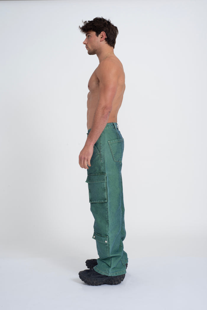 Roland Cargo Denim Green Wash