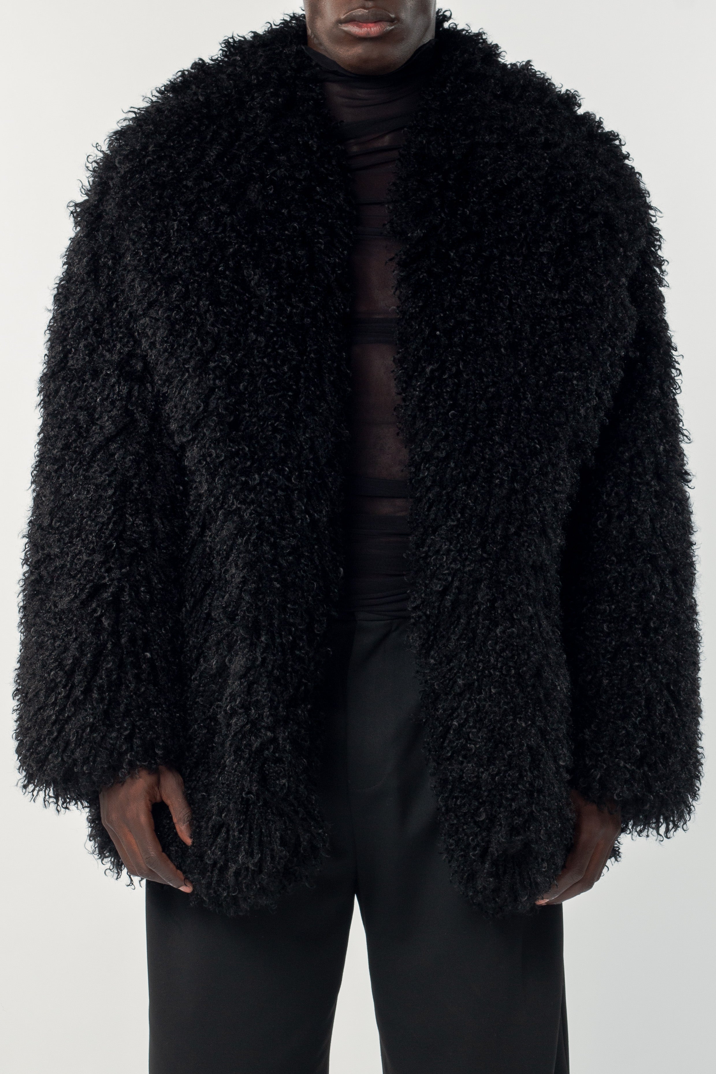 Xaden Faux Mongolian Fur Black