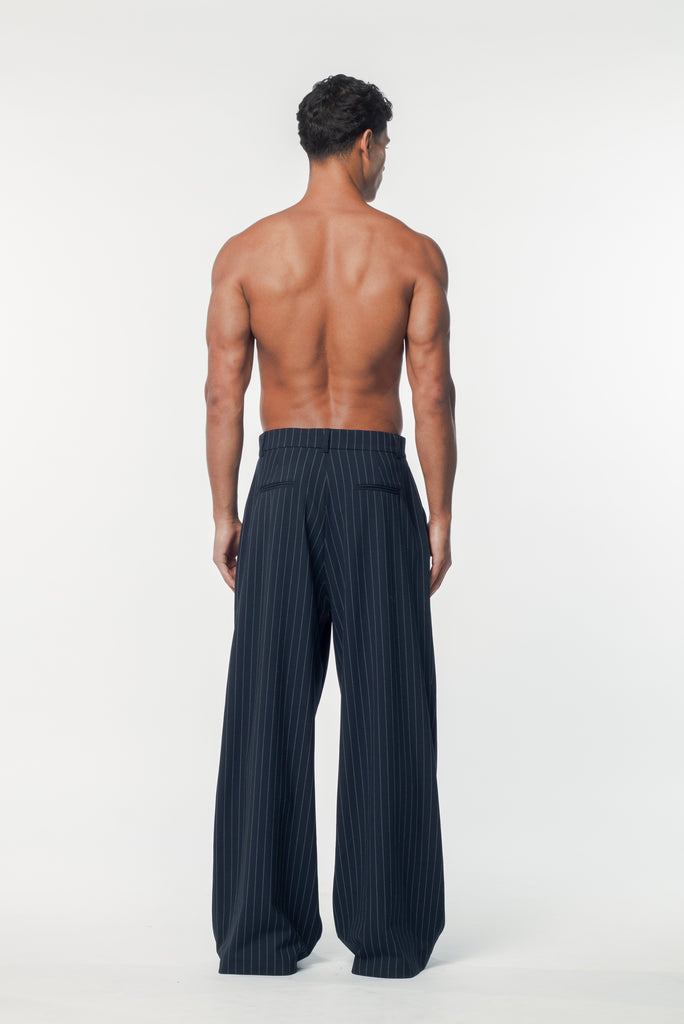 パンツ MURPHH Brown Stripe Slacks Worthington Brown White Pinstripe Straight Leg Pants
