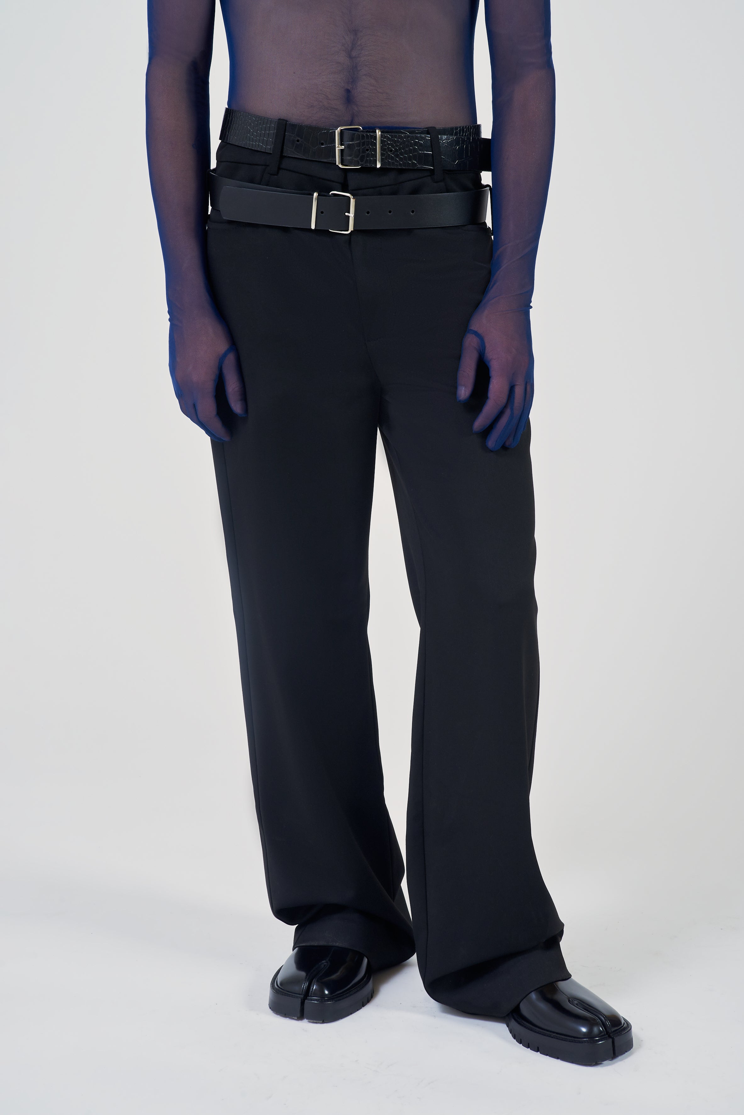 Patrick Double Belt Pants Black