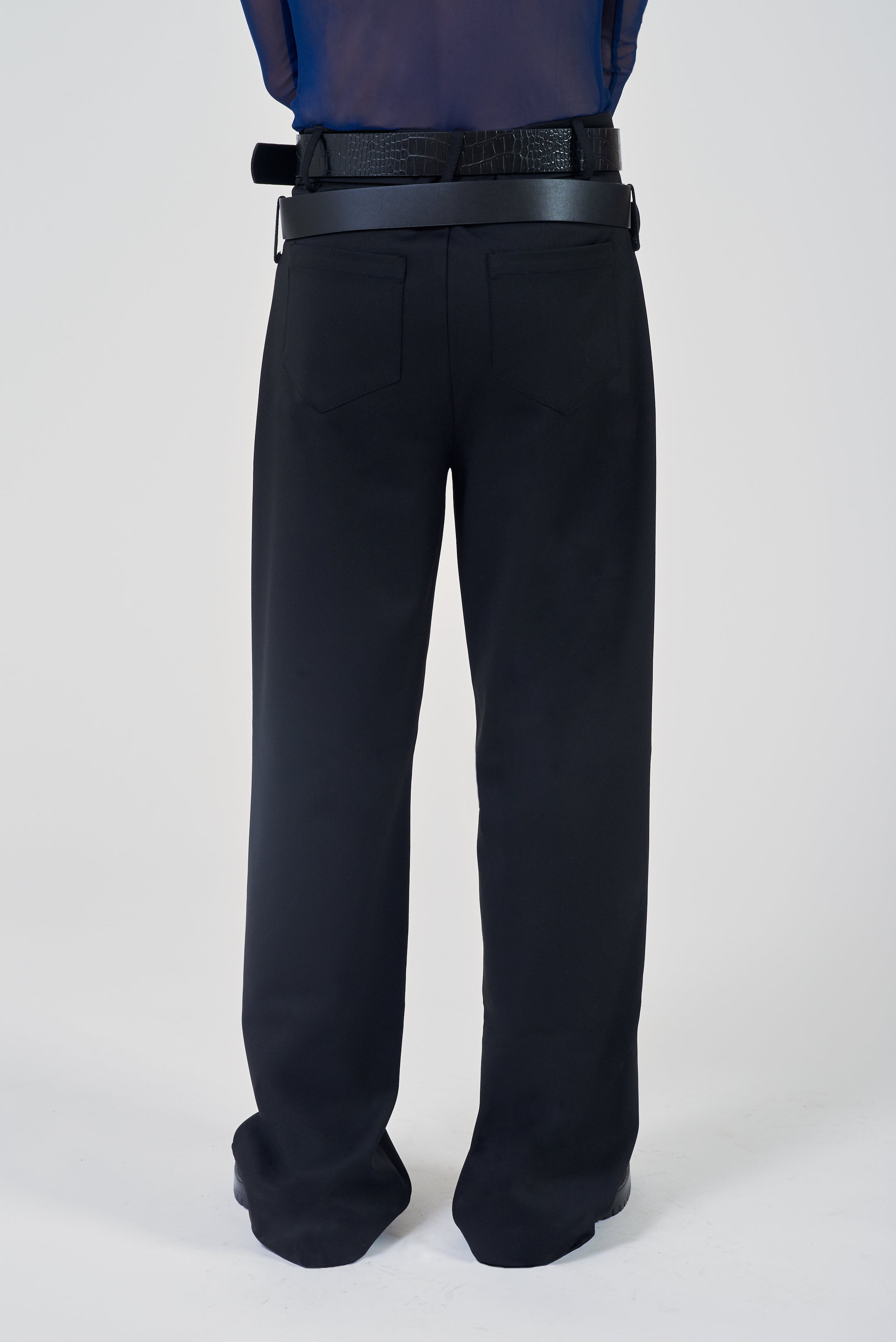 Patrick Double Belt Pants Black