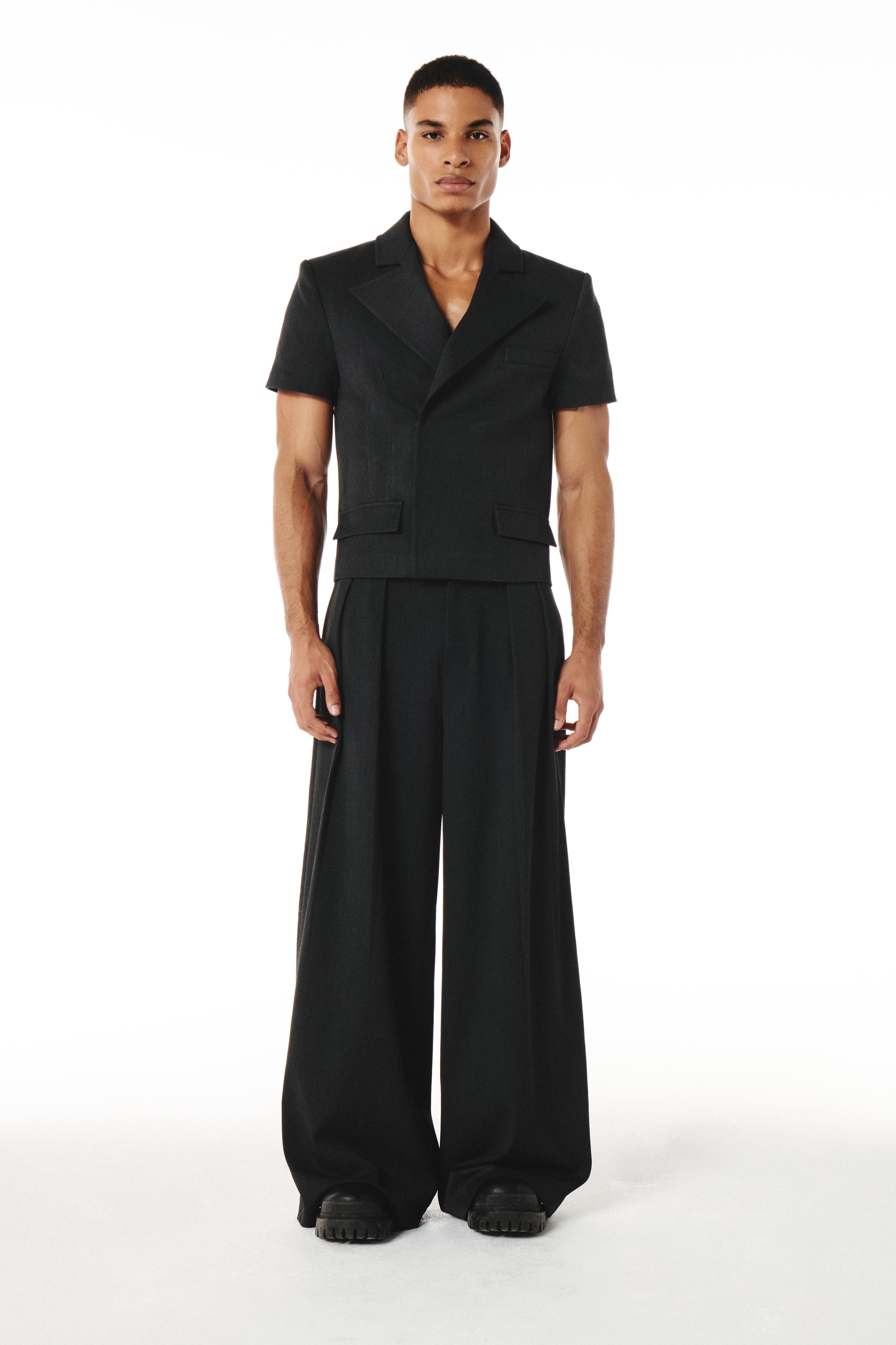 Erza Short Sleeves Blazer Charcoal