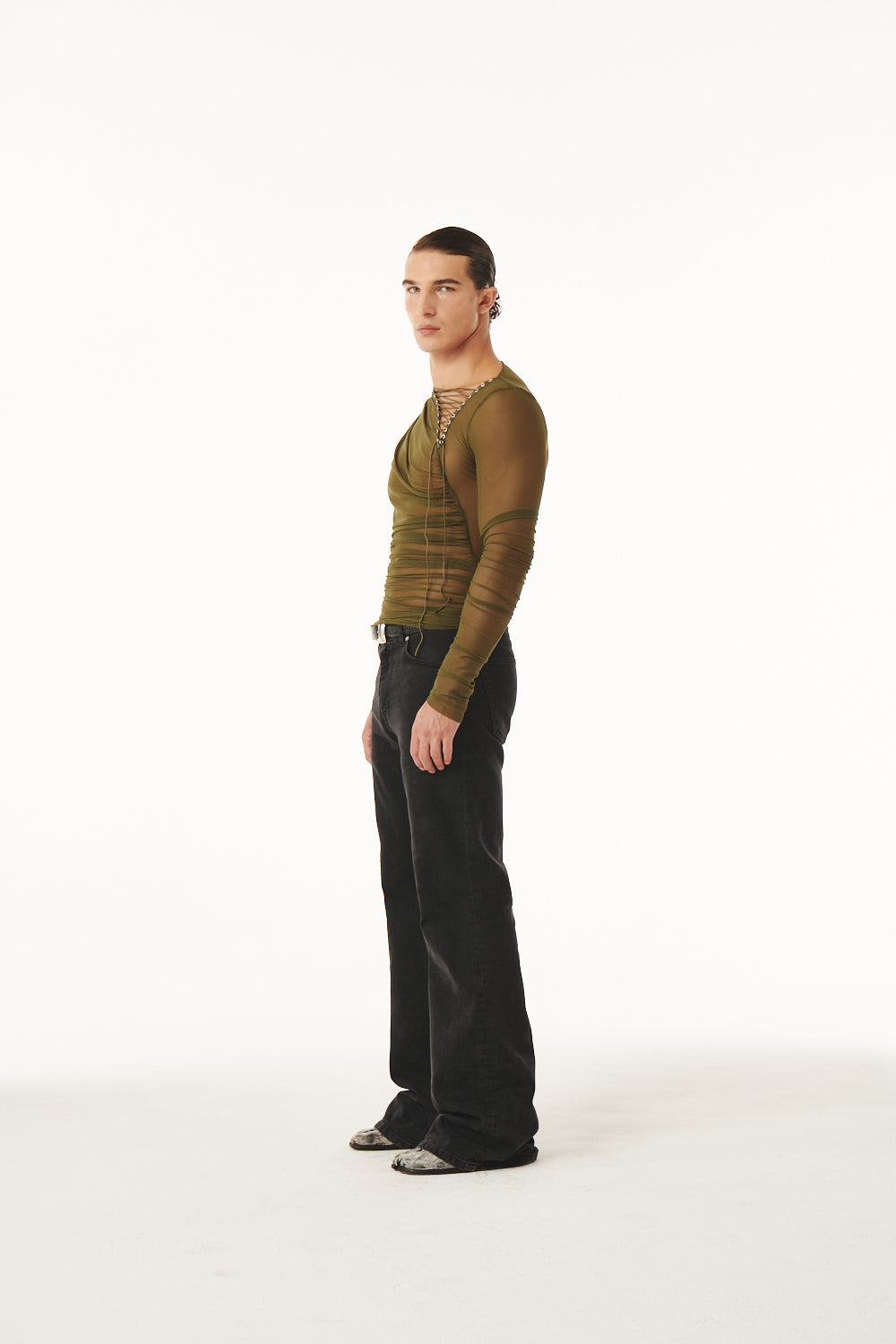 Blaise Top Khaki Mesh