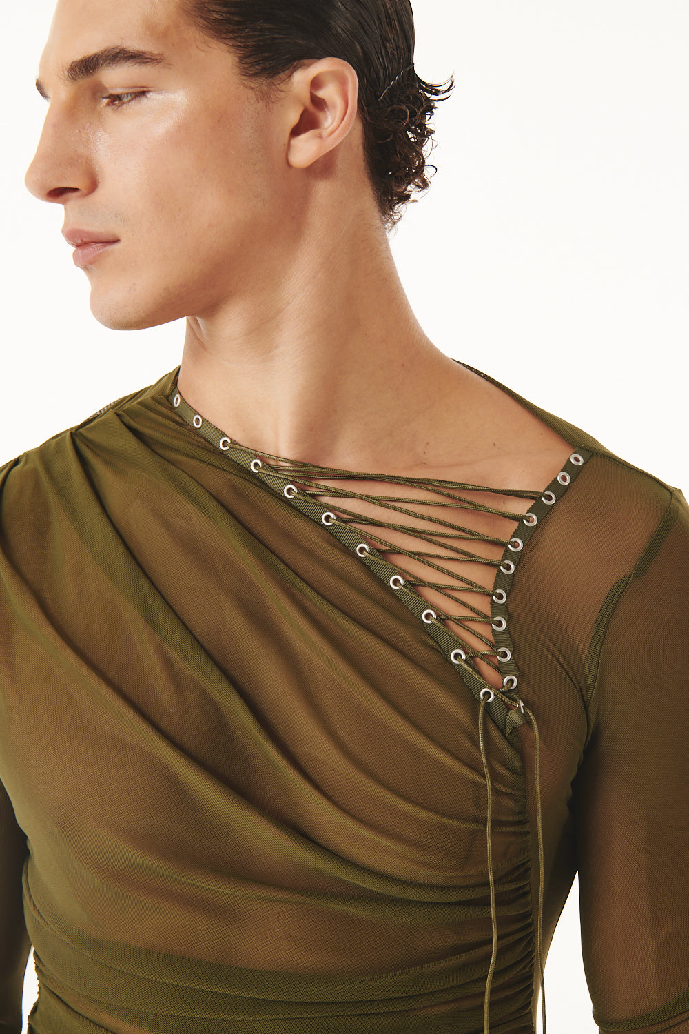 Blaise Top Khaki Mesh