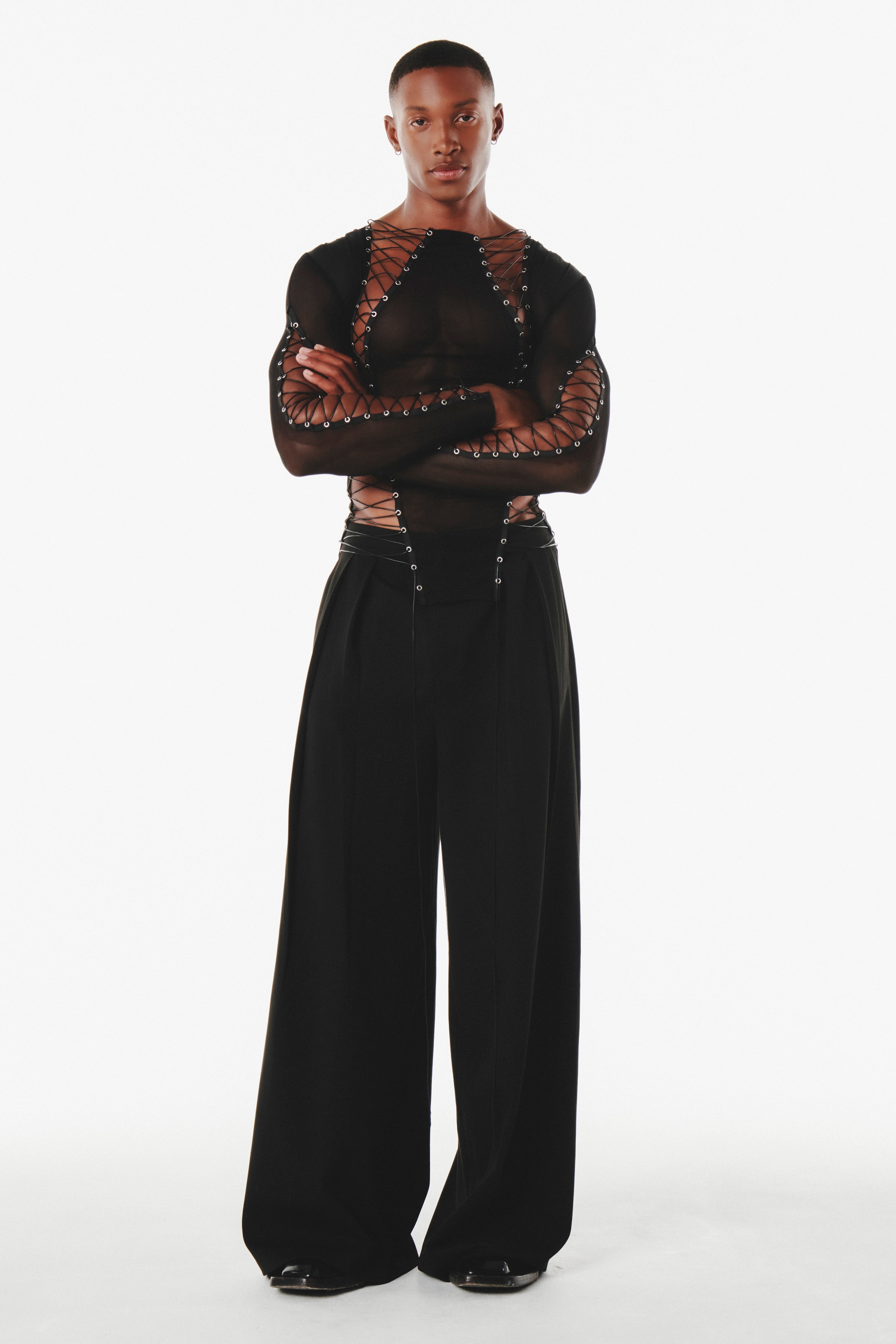 Gregor Top Black Mesh