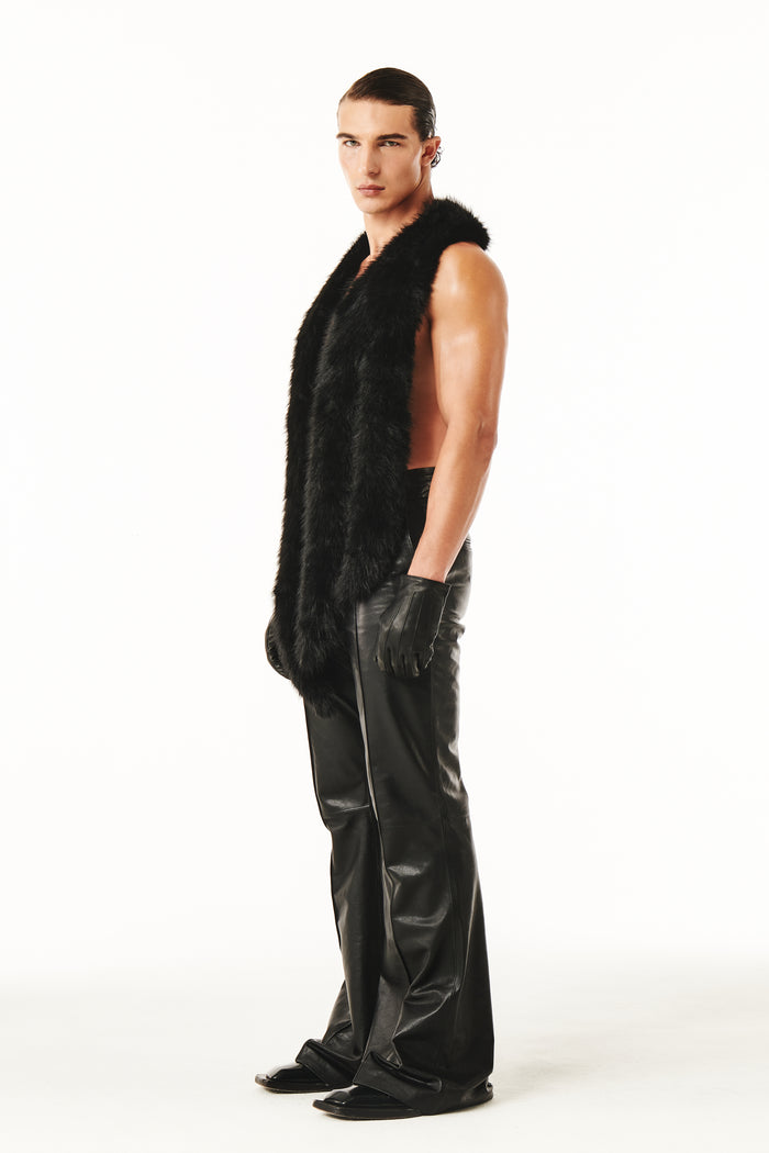 Claire Fur Scarf Black