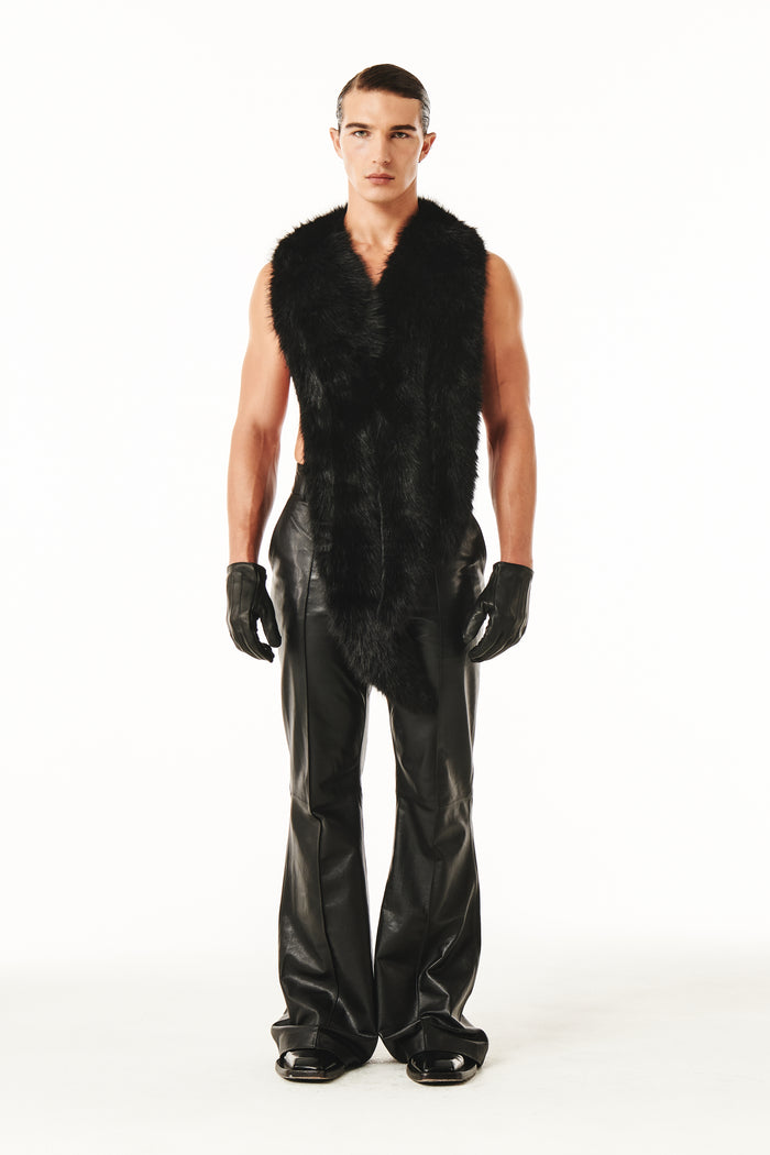 Claire Fur Scarf Black