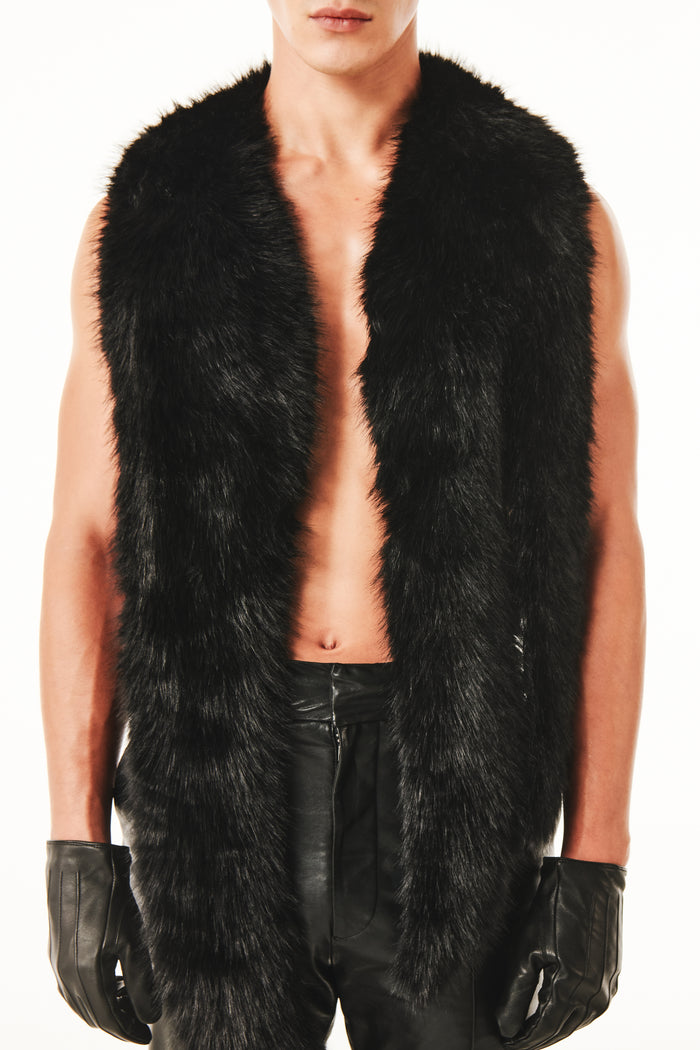 Claire Fur Scarf Black