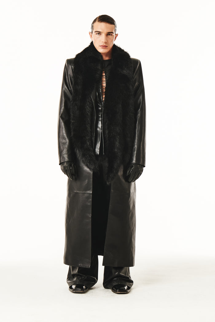 Claire Fur Scarf Black