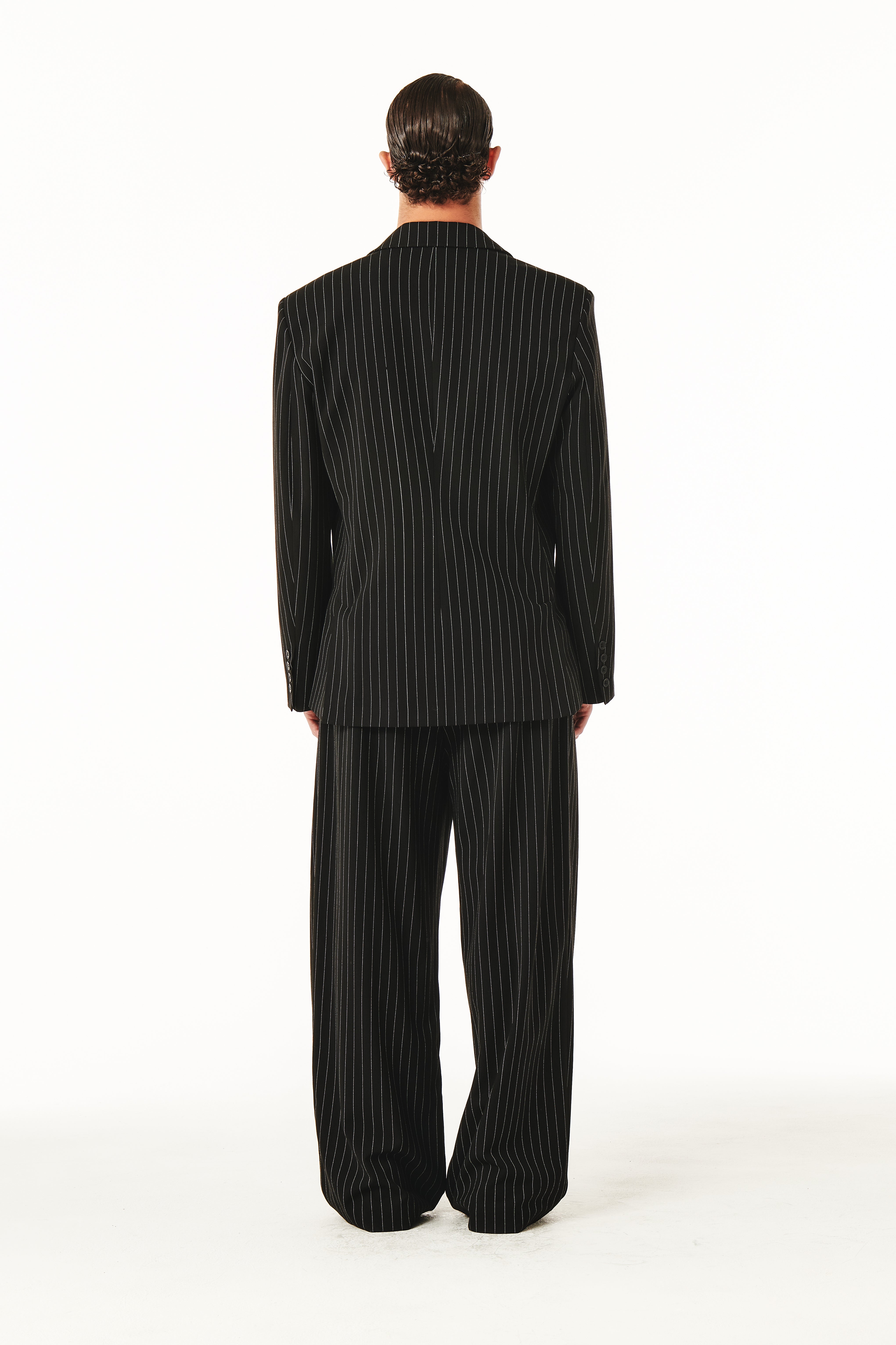 Gray Blazer Black Pinstripe