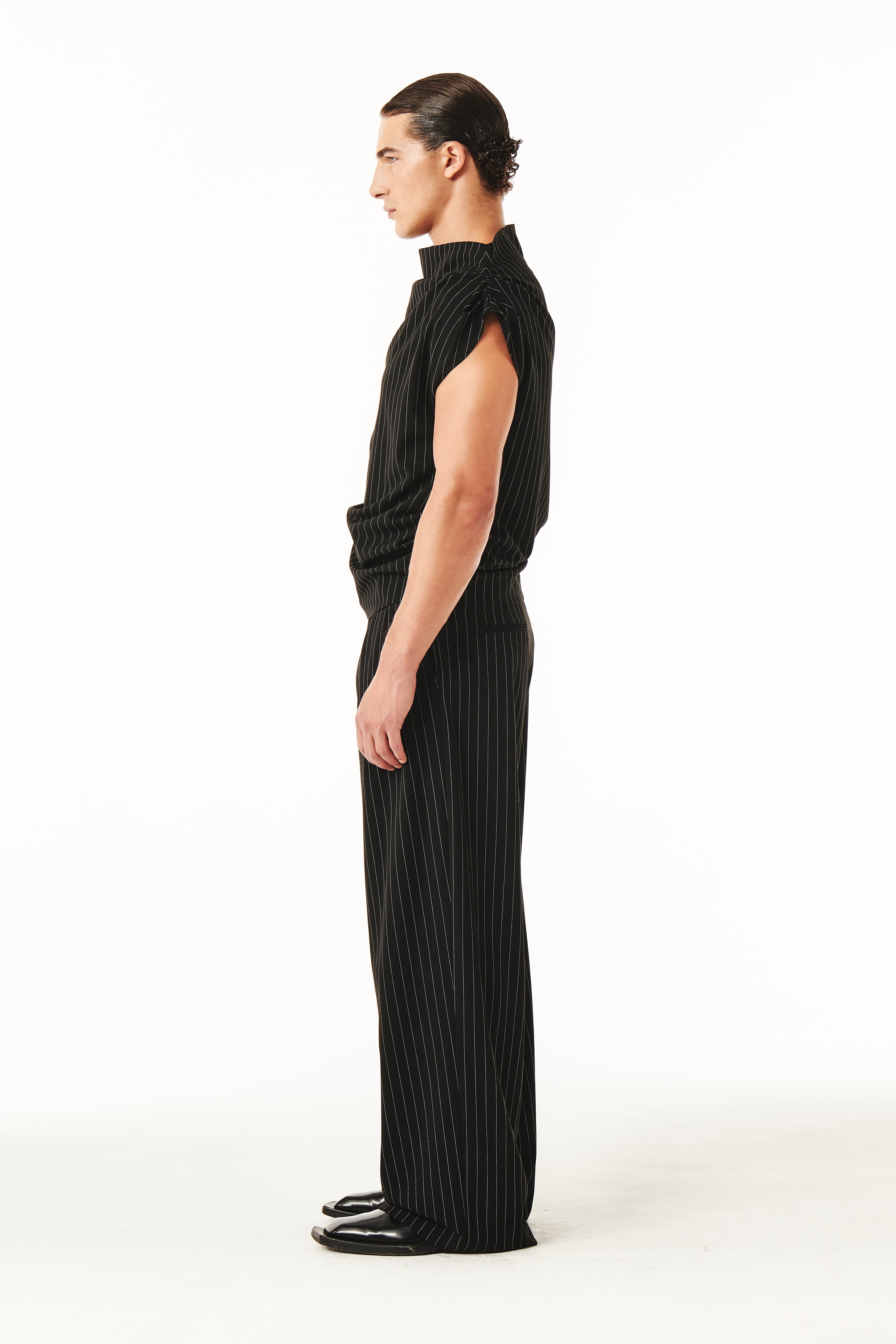 Cadence Top Black Pinstripe