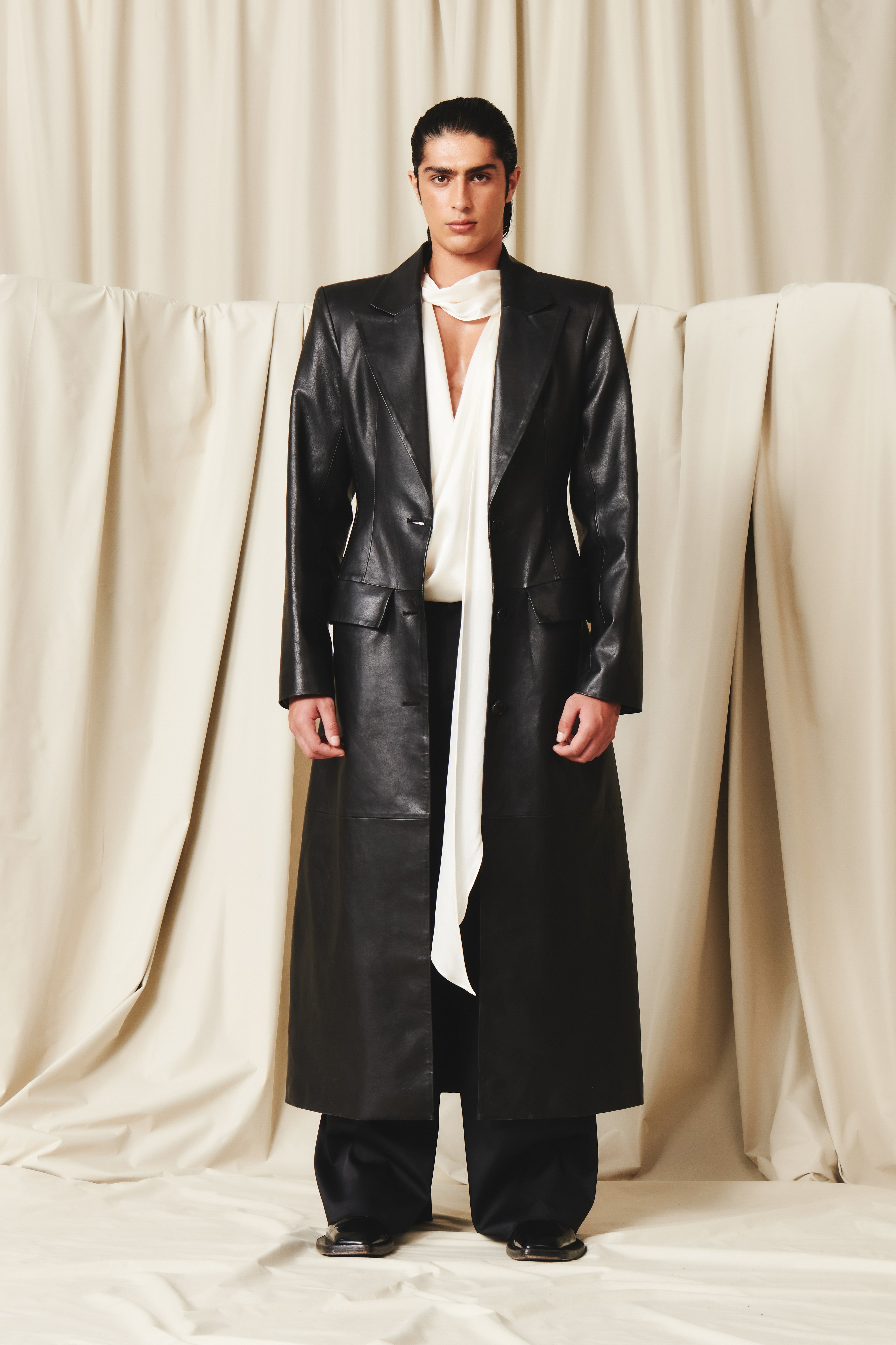 Orson Coat Black Leather