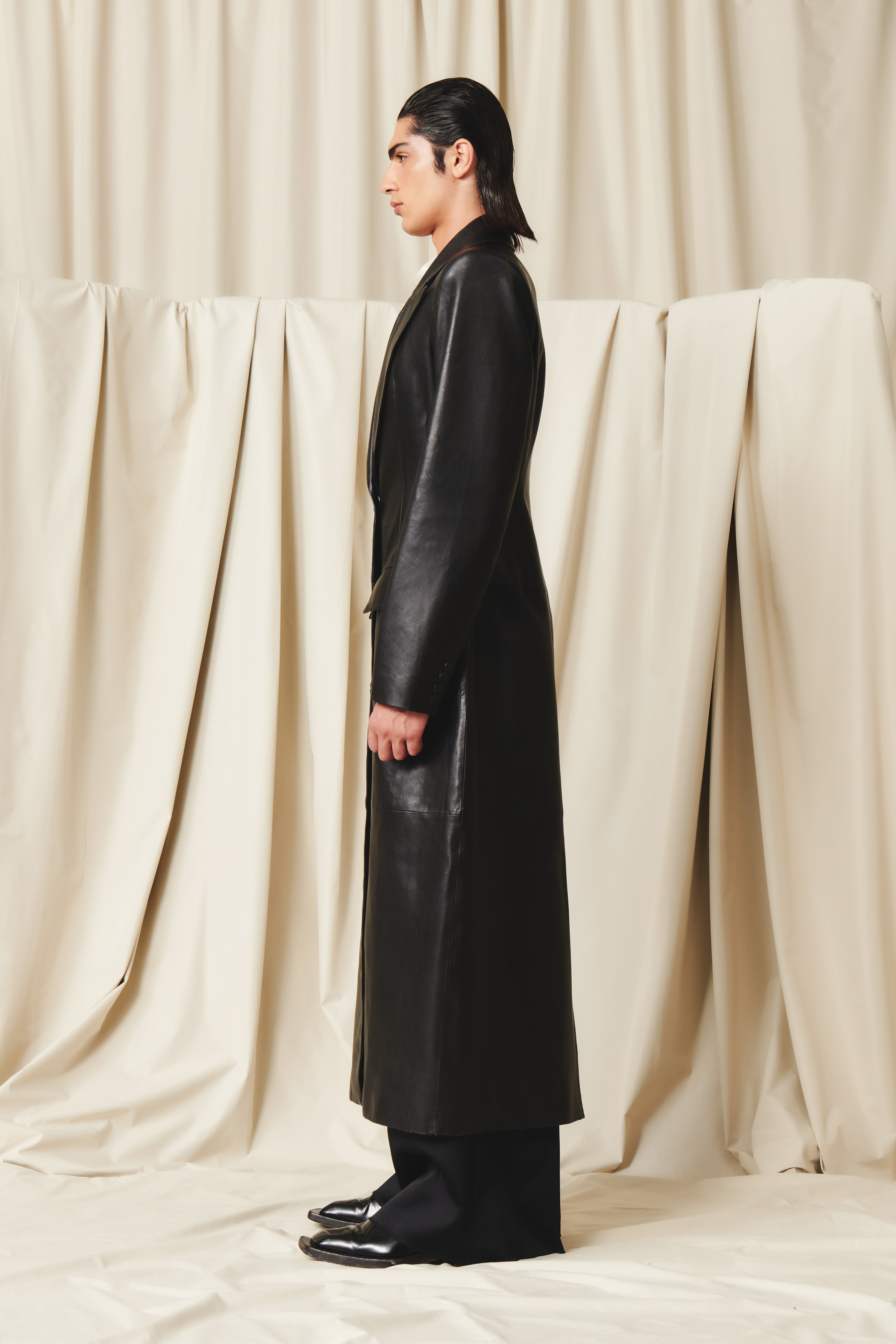 Orson Coat Black Leather