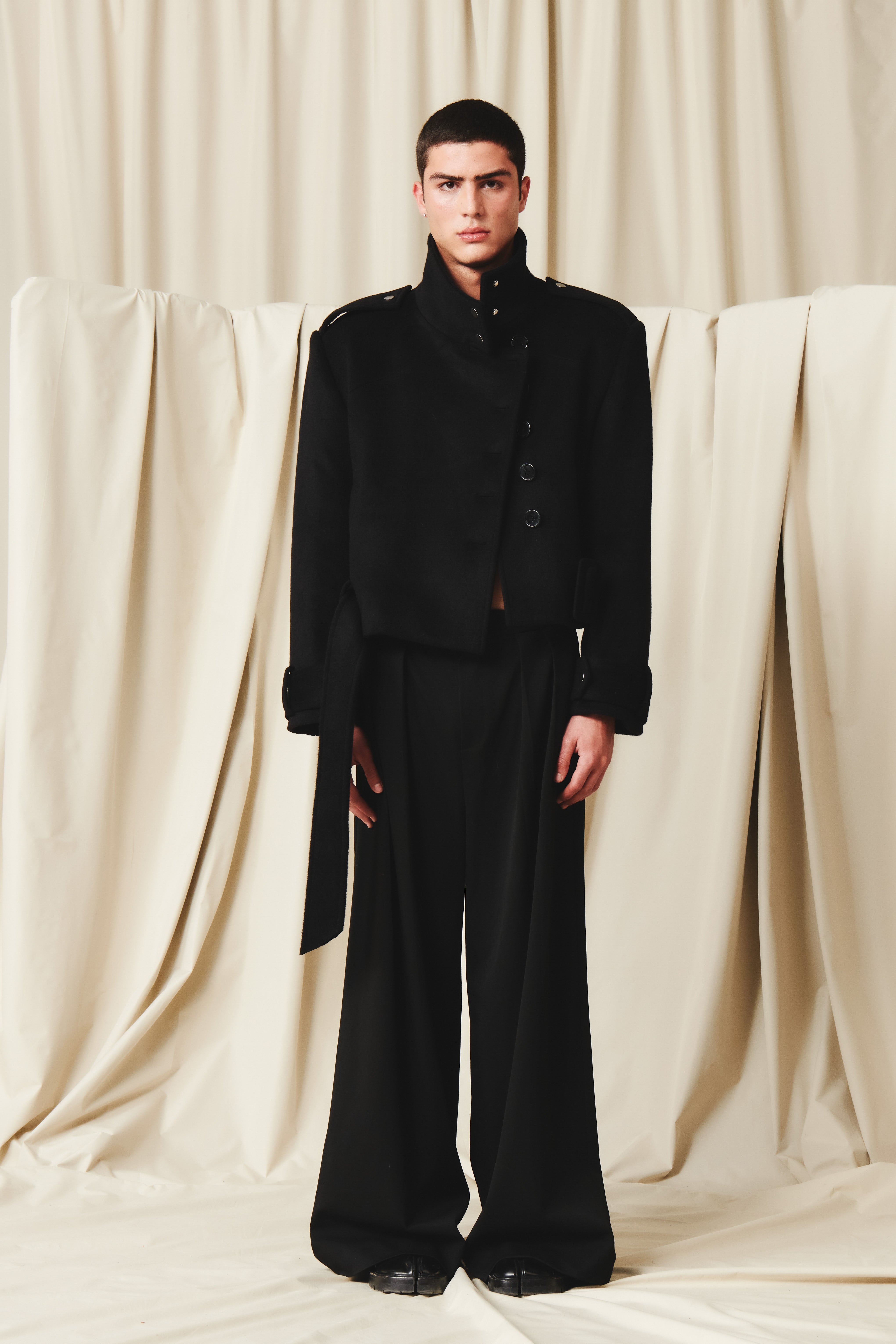 Yosef Wool Coat Black