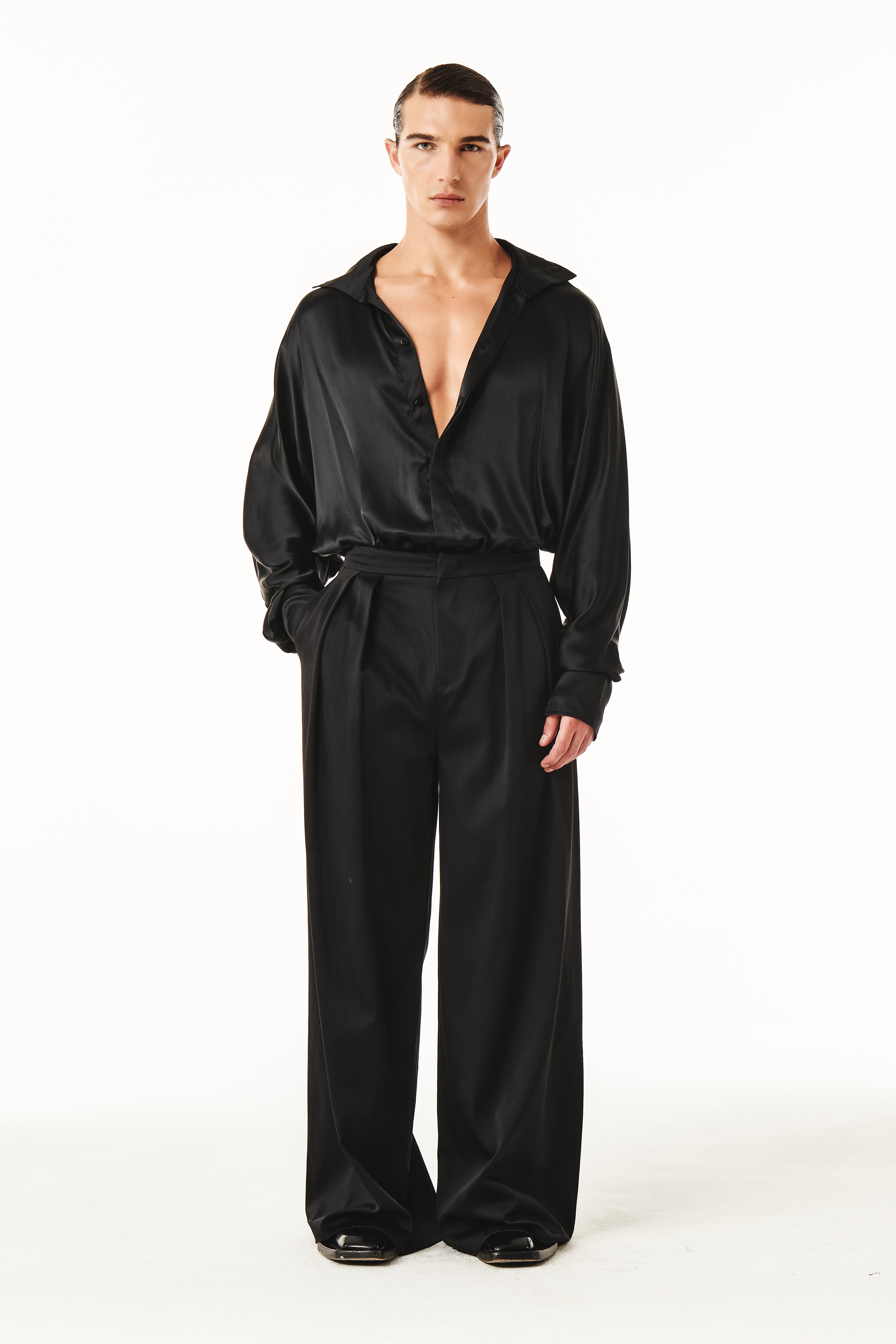 Damon Black Silk Shirt