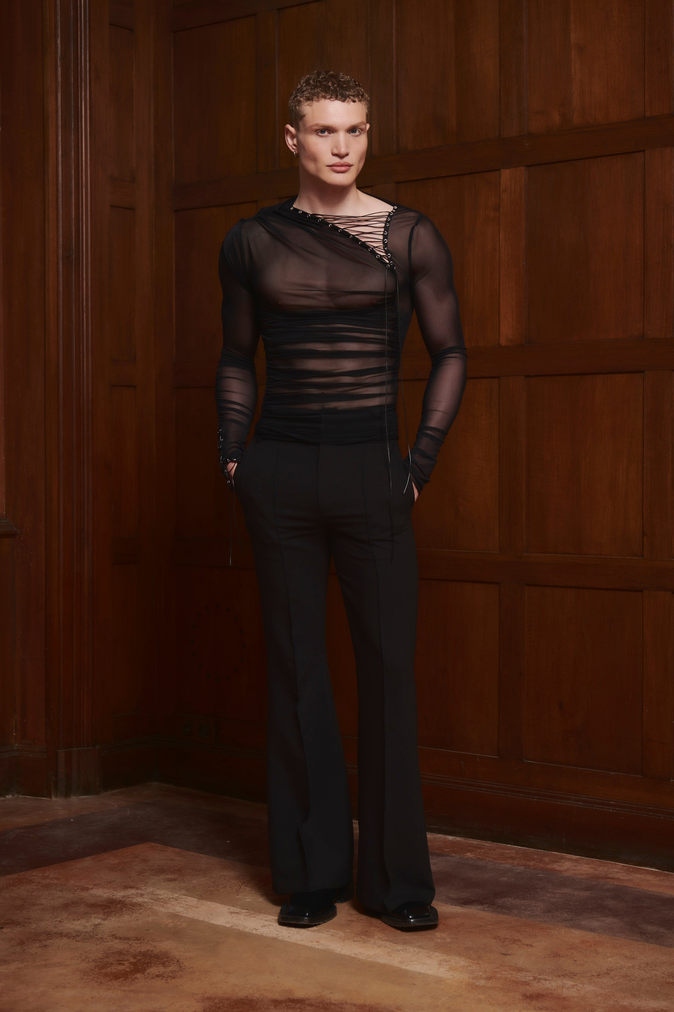 Blaise Top Black Mesh