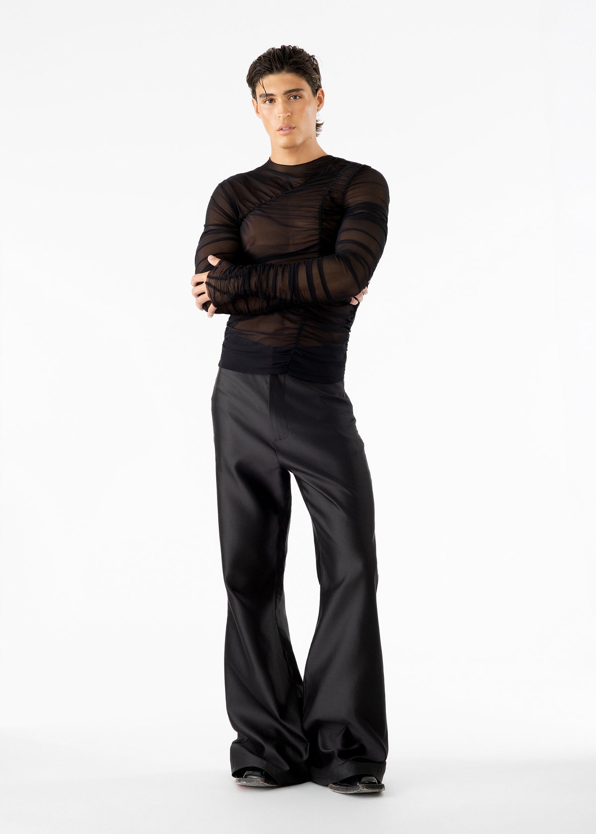 Khalil Silk Taffeta Pants Black