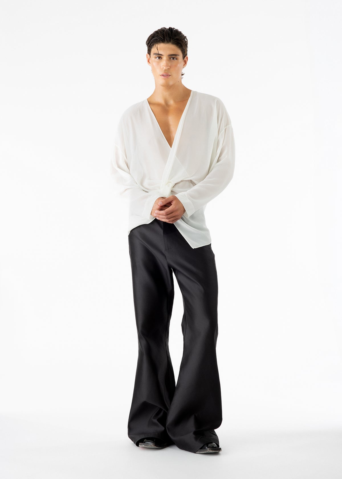 Khalil Silk Taffeta Pants Black