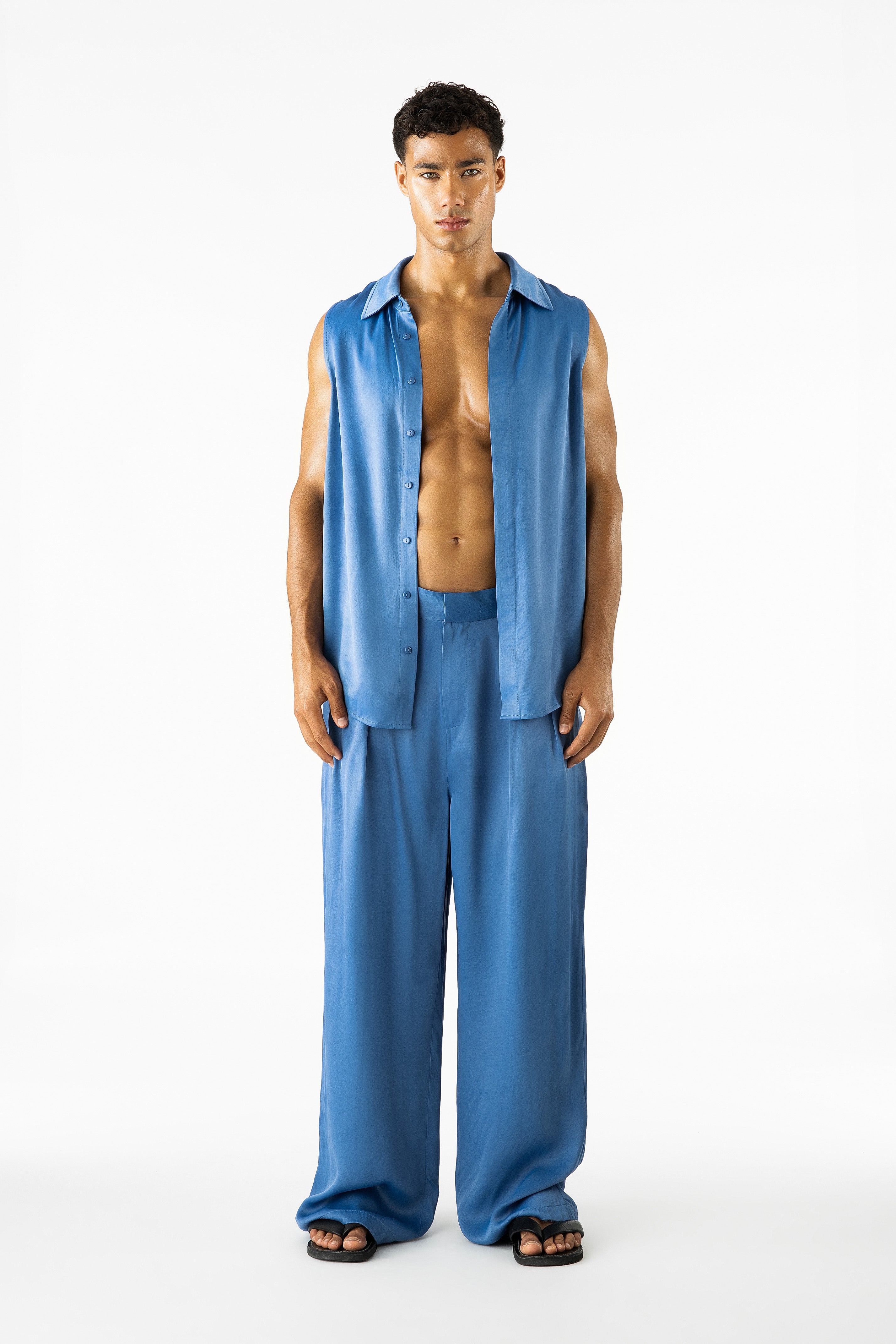 Porter Sleeveless Shirt Blue