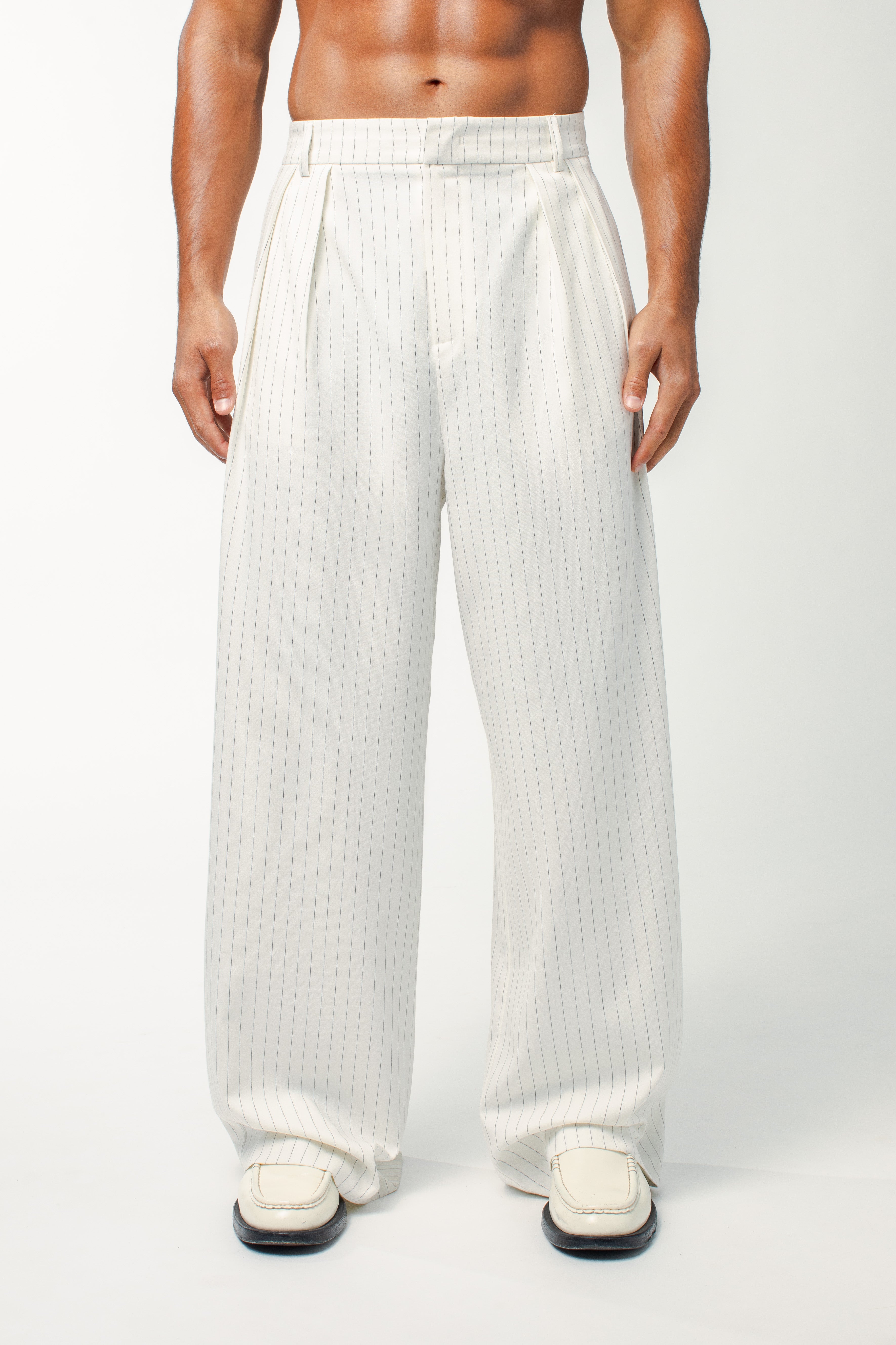 Benjamin Pants White Pinstripe