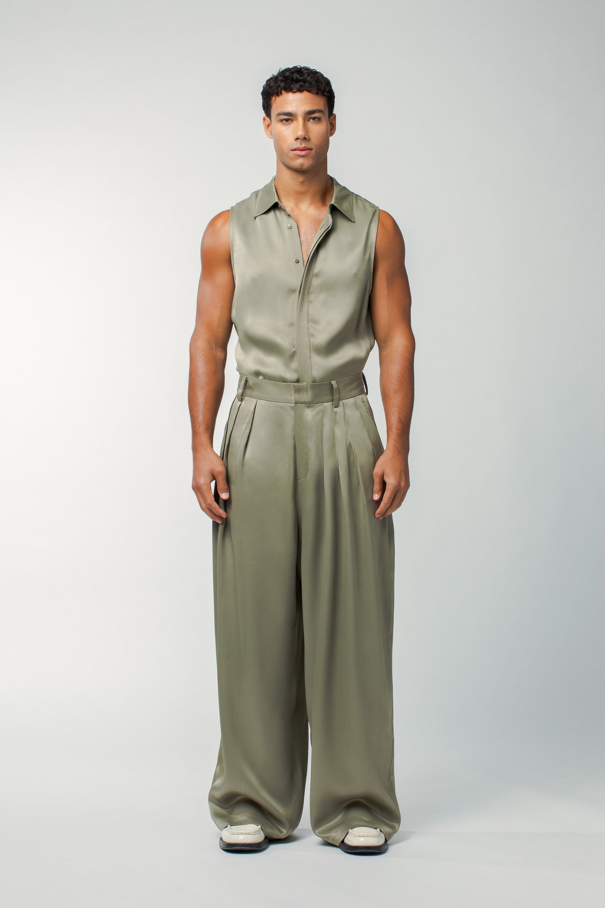 Porter Sleeveless Shirt Khaki
