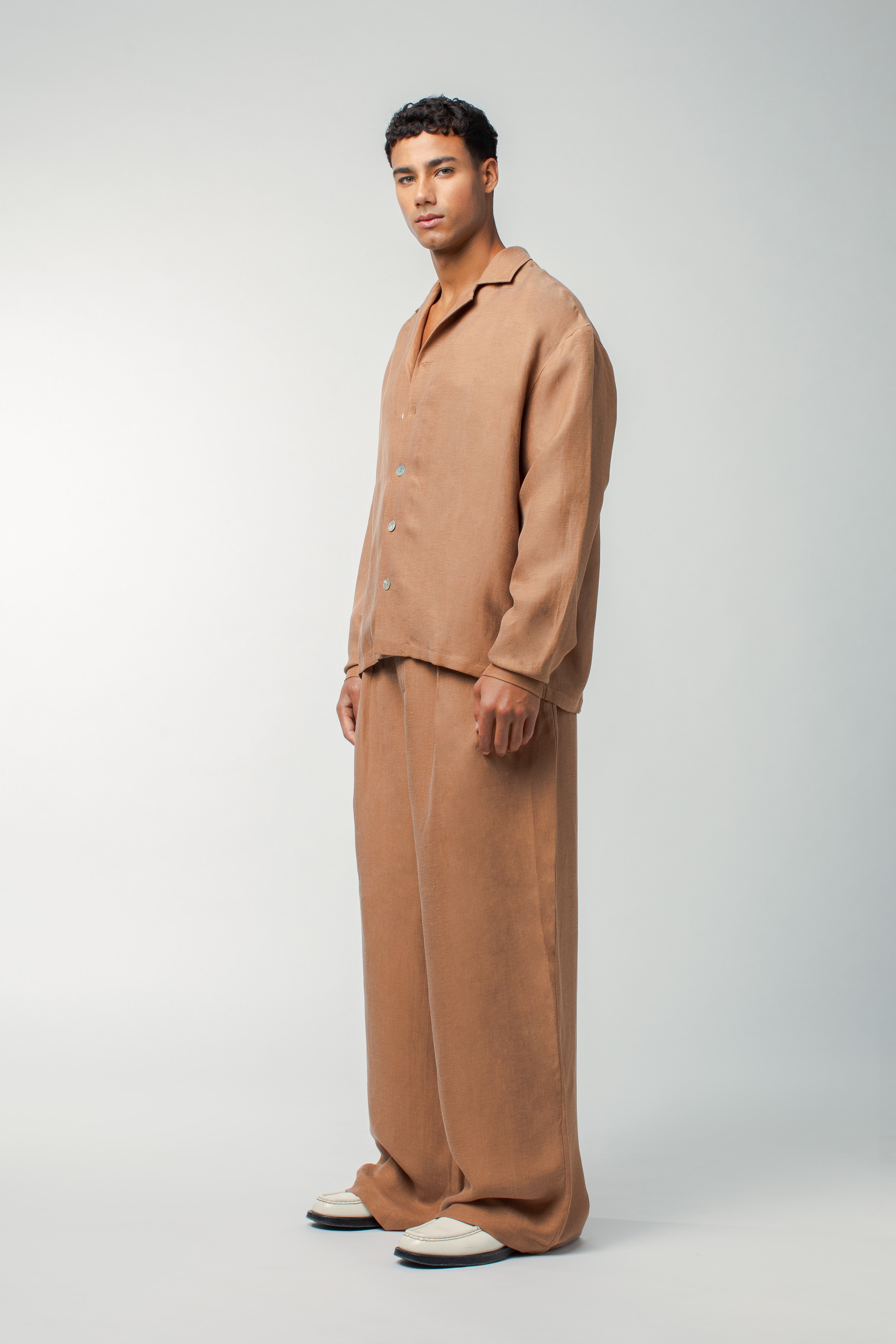 Harley Linen Shirt Rust