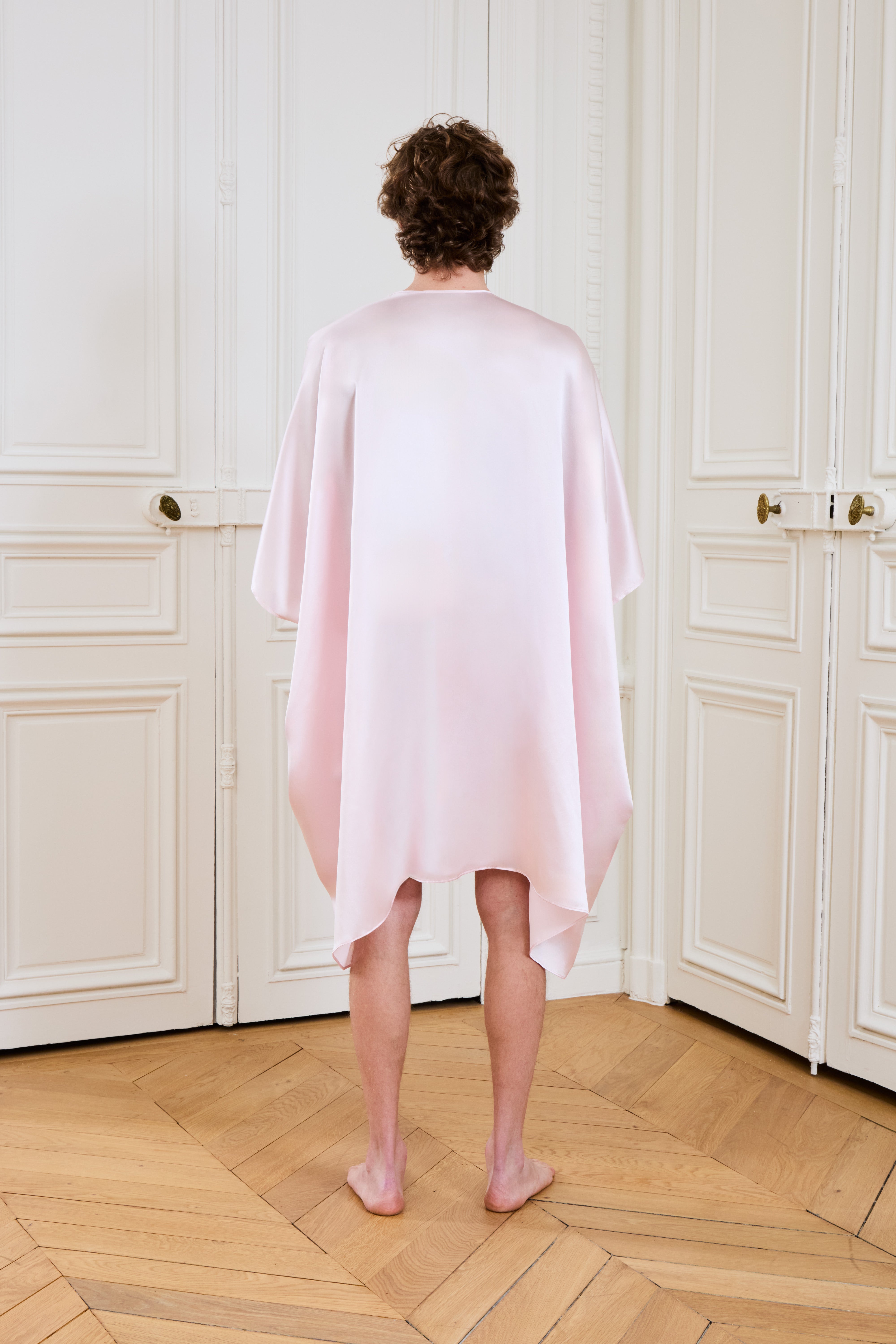 Lindez Pink Silk Kimono