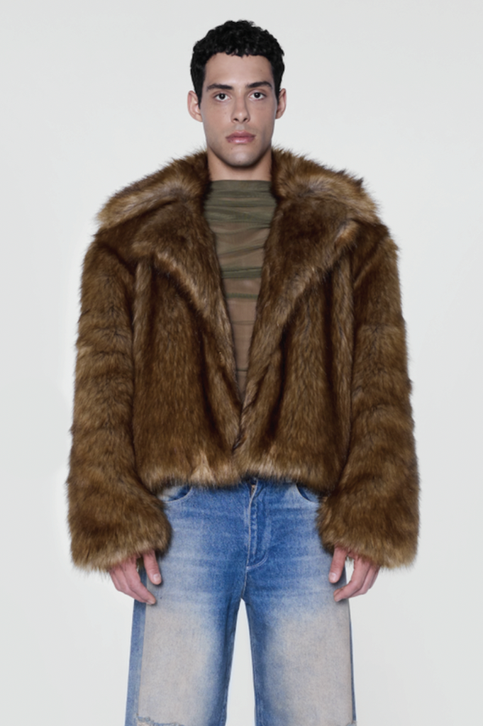 Sam Faux Fur Coat Brown SALT MURPHY