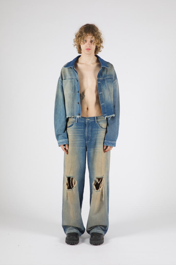 【SATIIIZ】Lac Brown Washing Denim Pants SATIIIZ】Lac Brown Washing Denim Pants SATIIIZ】Lac Brown