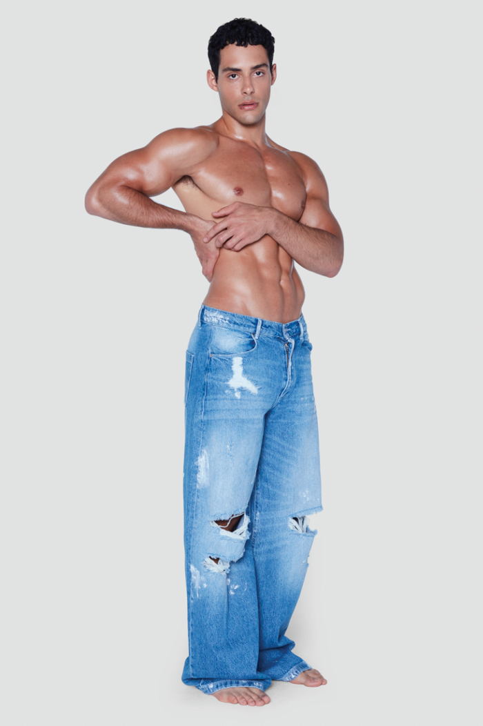 Ross Blue Paint Splash Jeans