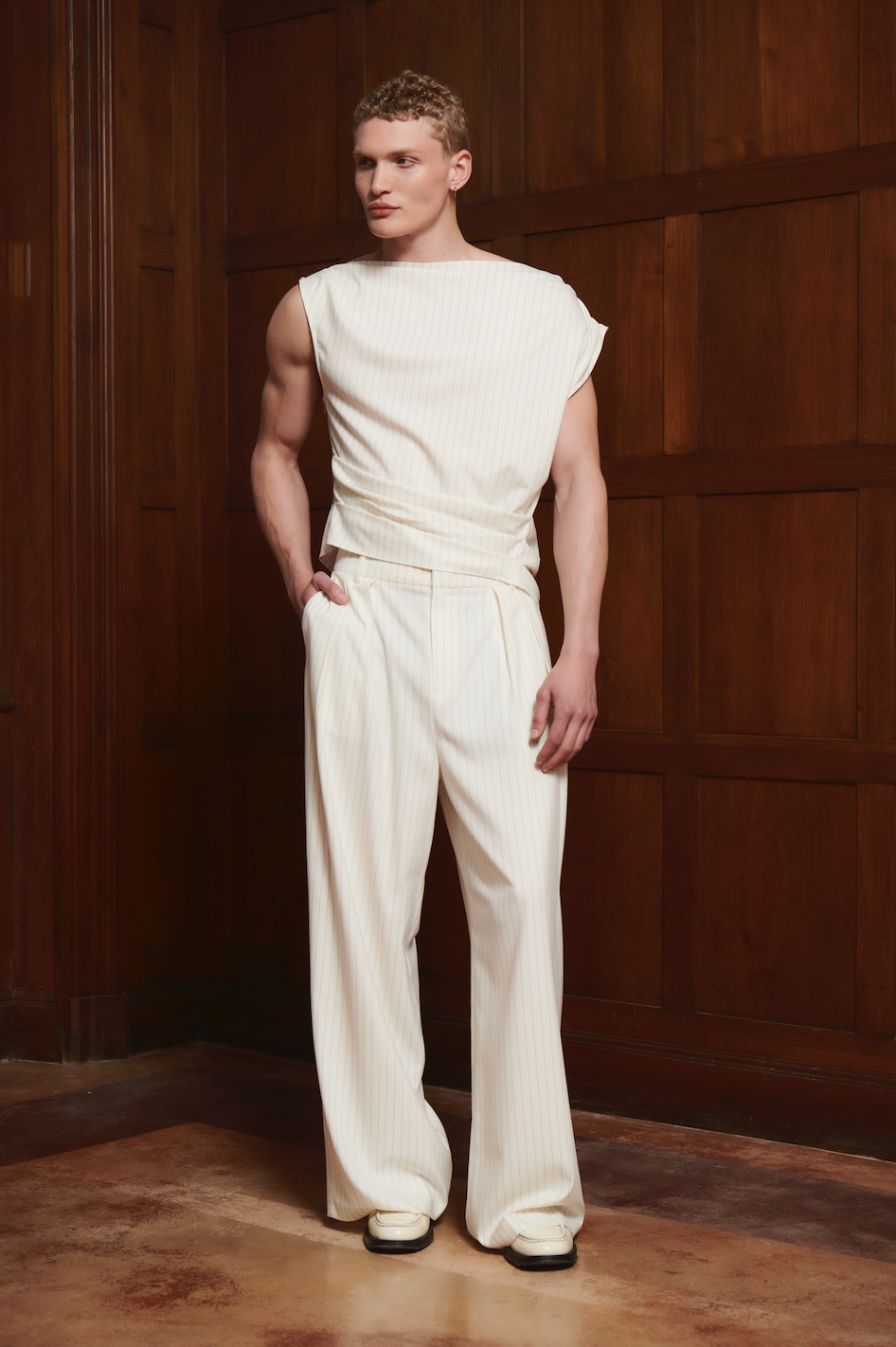 Julian Top White Stripe