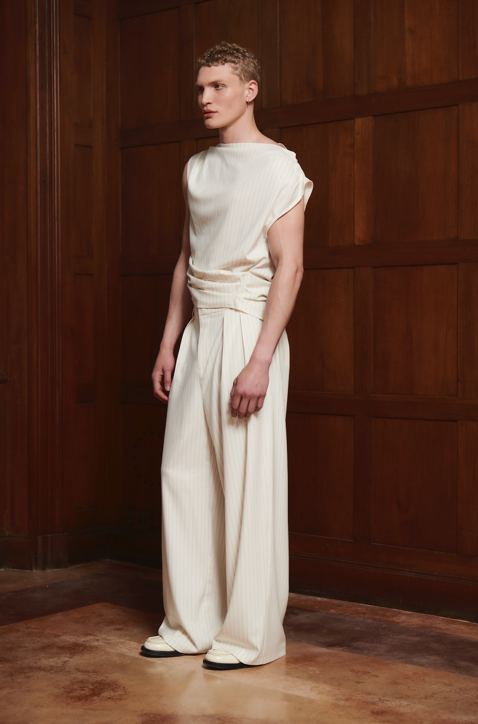 Julian Top White Stripe