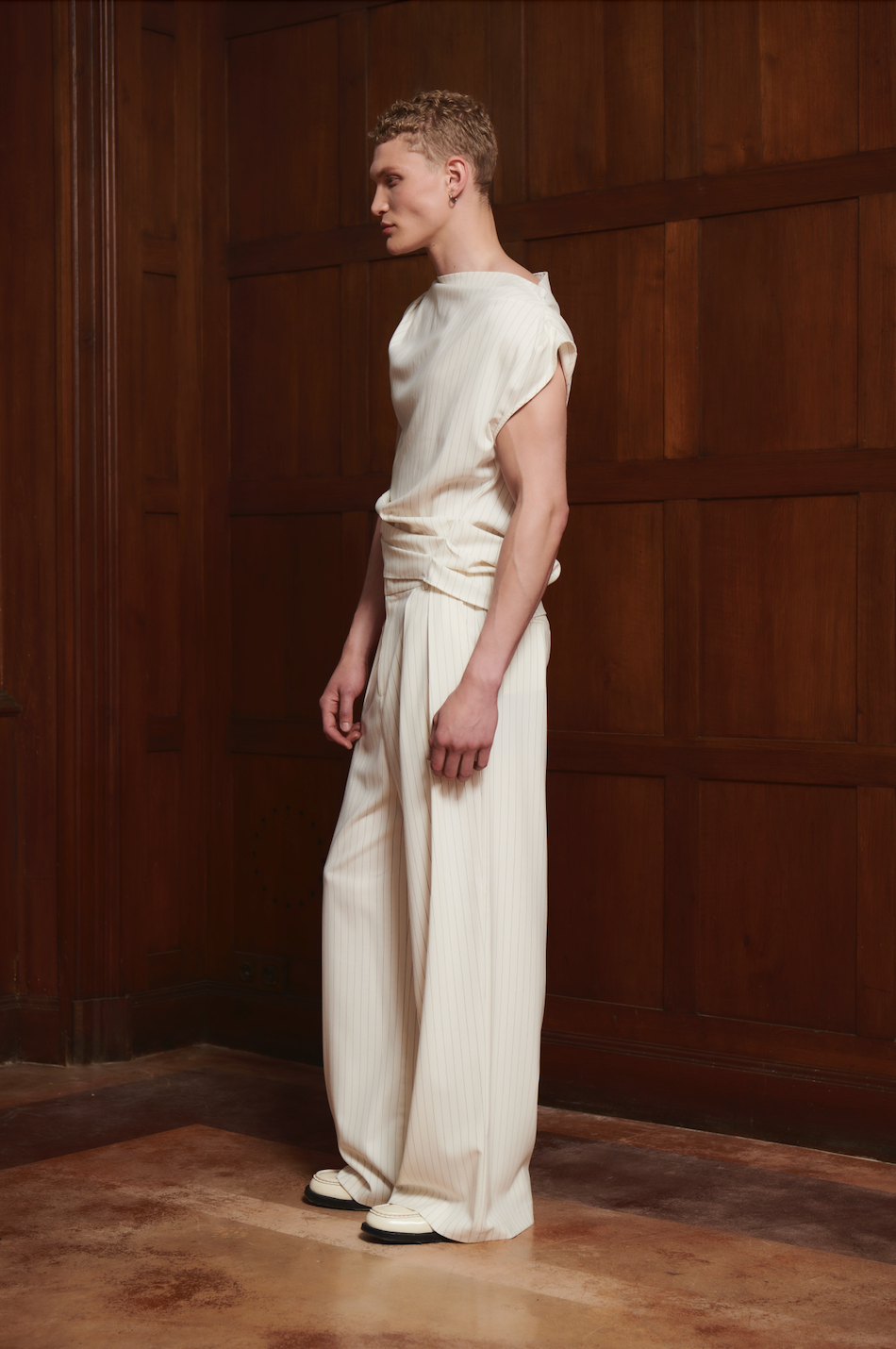 Julian Top White Stripe