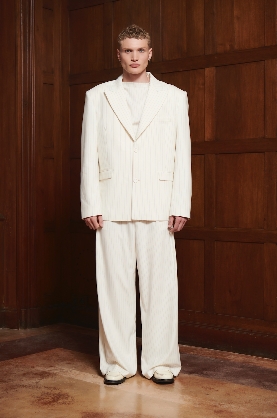 Benjamin Pants White Pinstripe