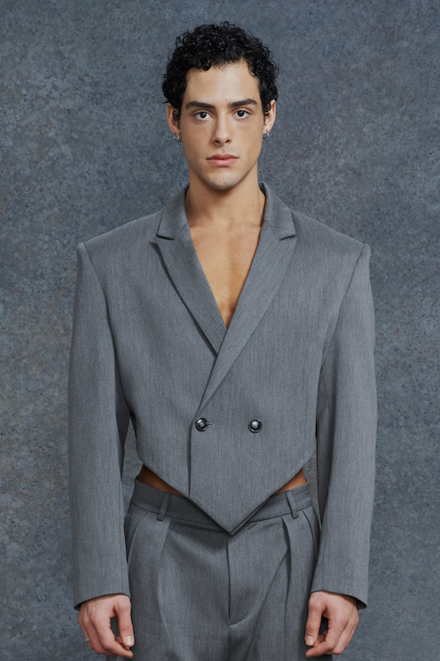 Hansen Cropped Blazer Grey SALT MURPHY