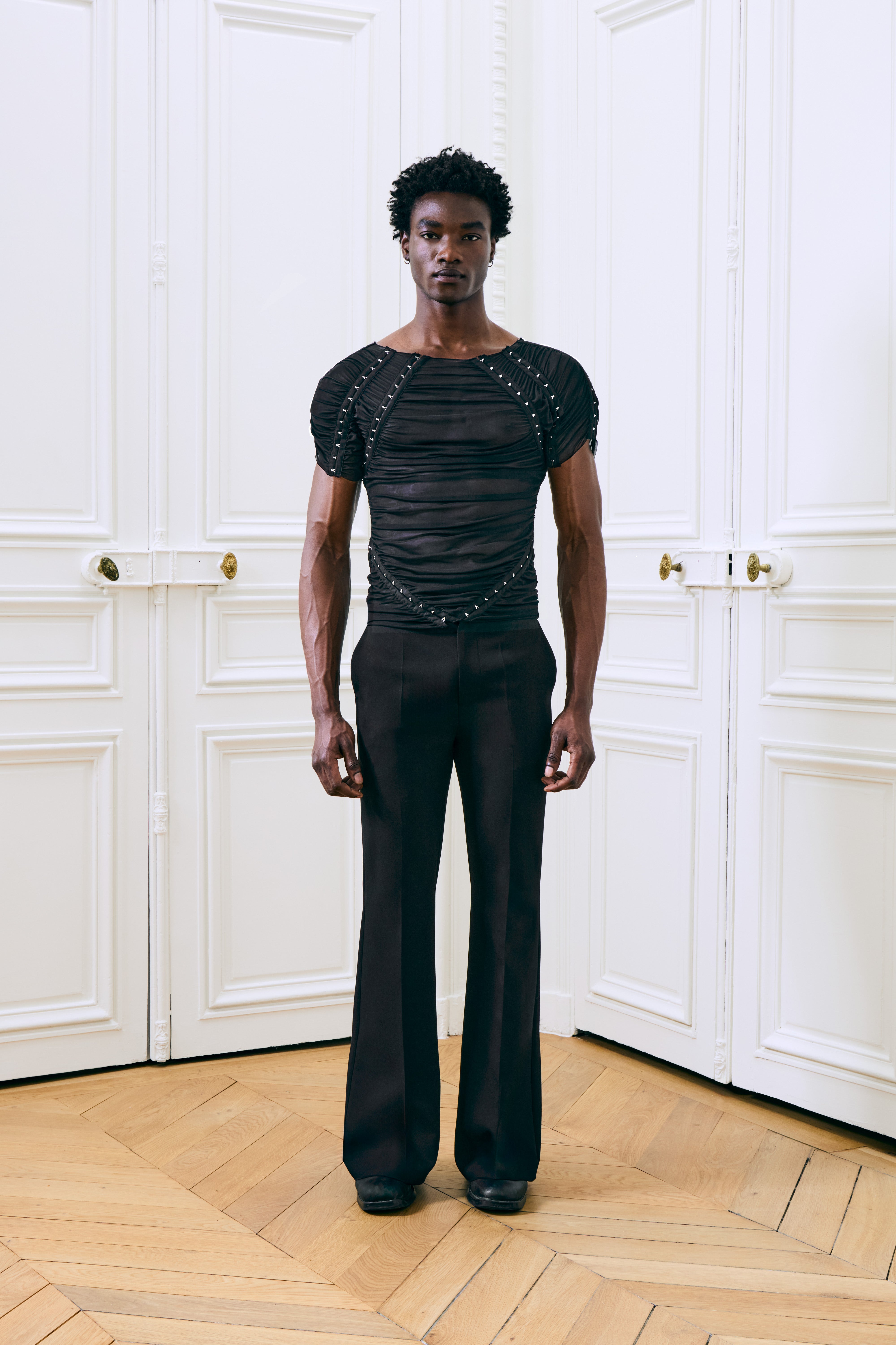 Fernando Mesh Top Black