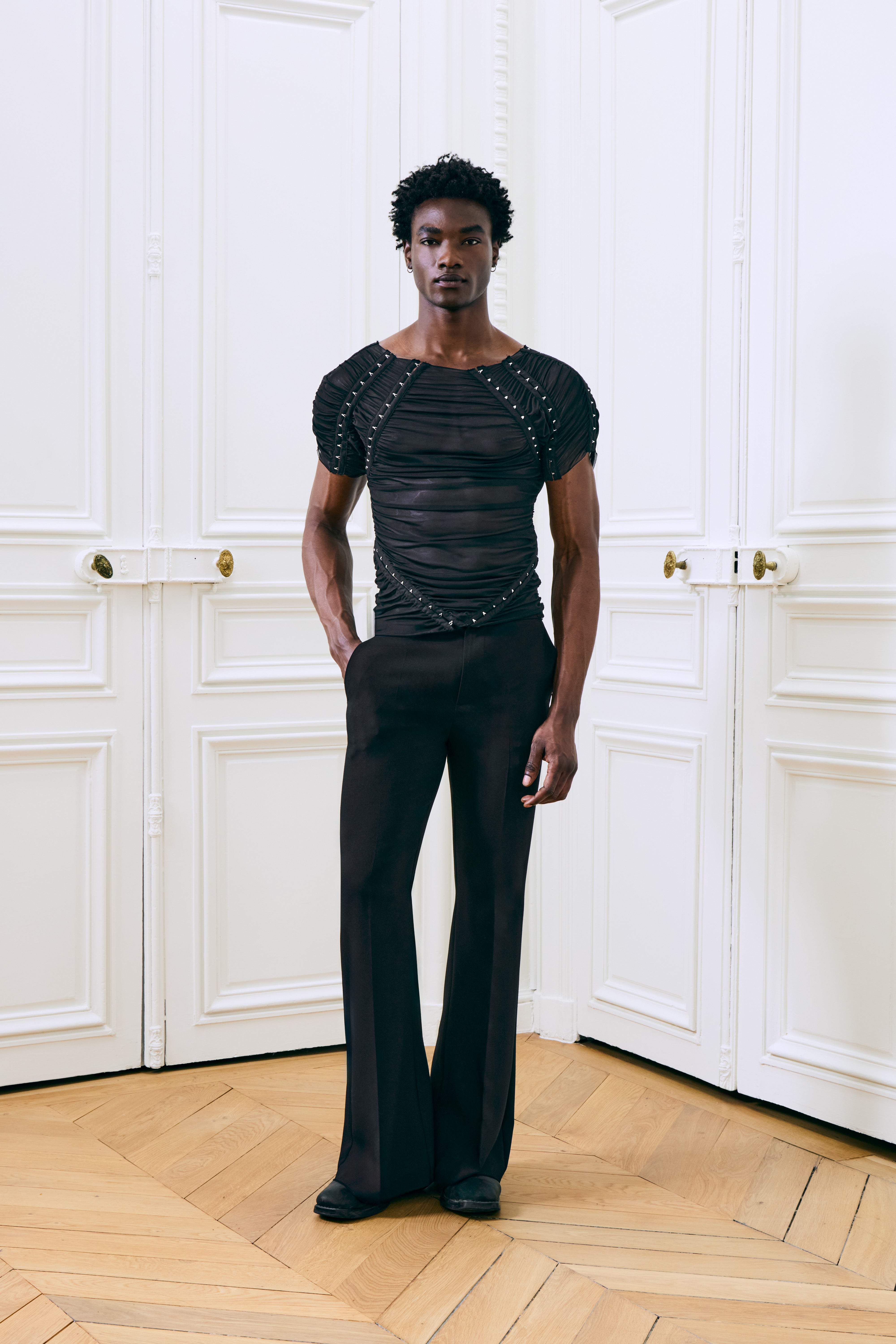 Fernando Mesh Top Black