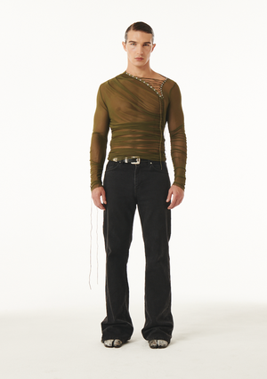 
            
                Load image into Gallery viewer, Blaise Top Khaki Mesh
            
        