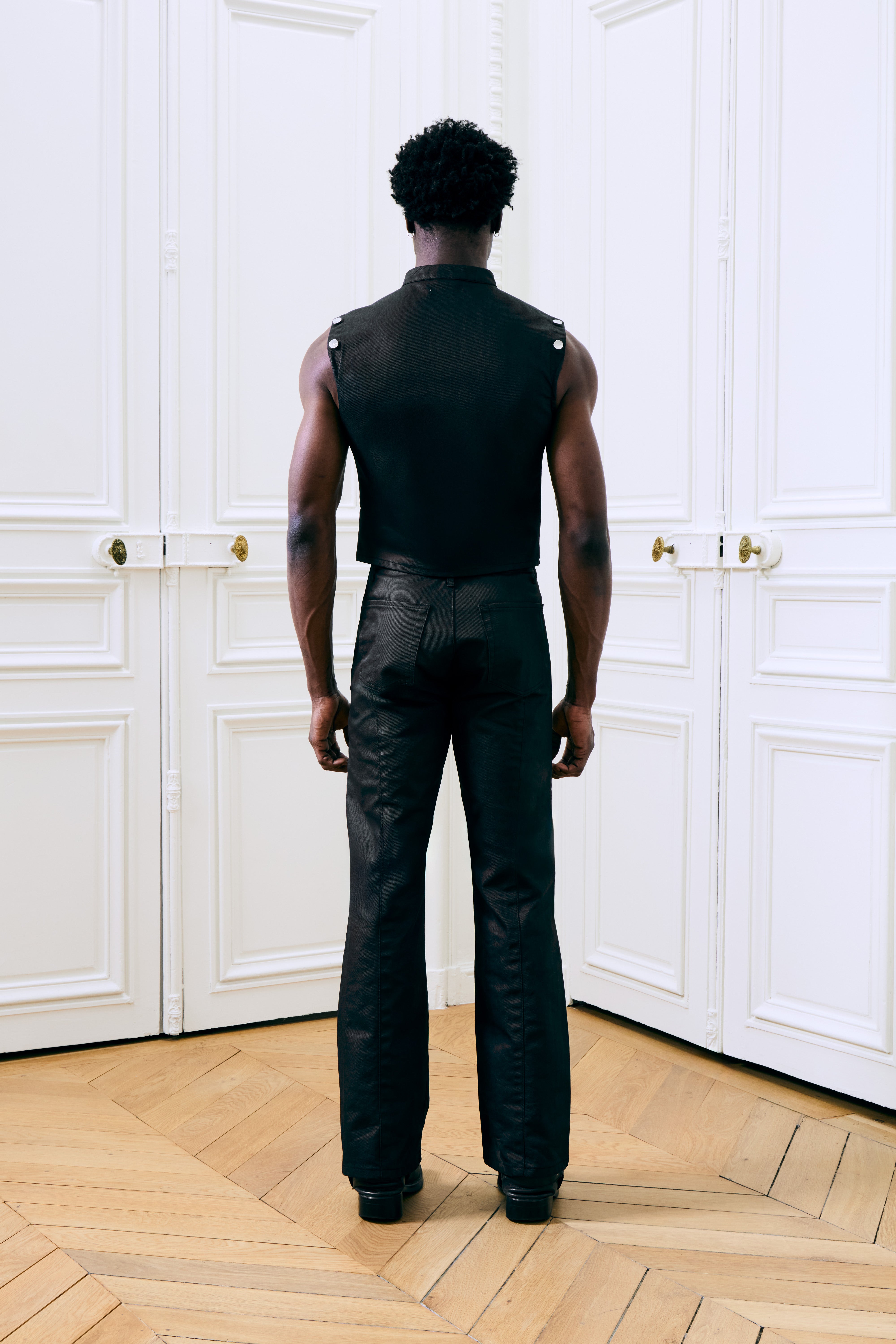 Gabriel Sleeveless Denim Jacket Black