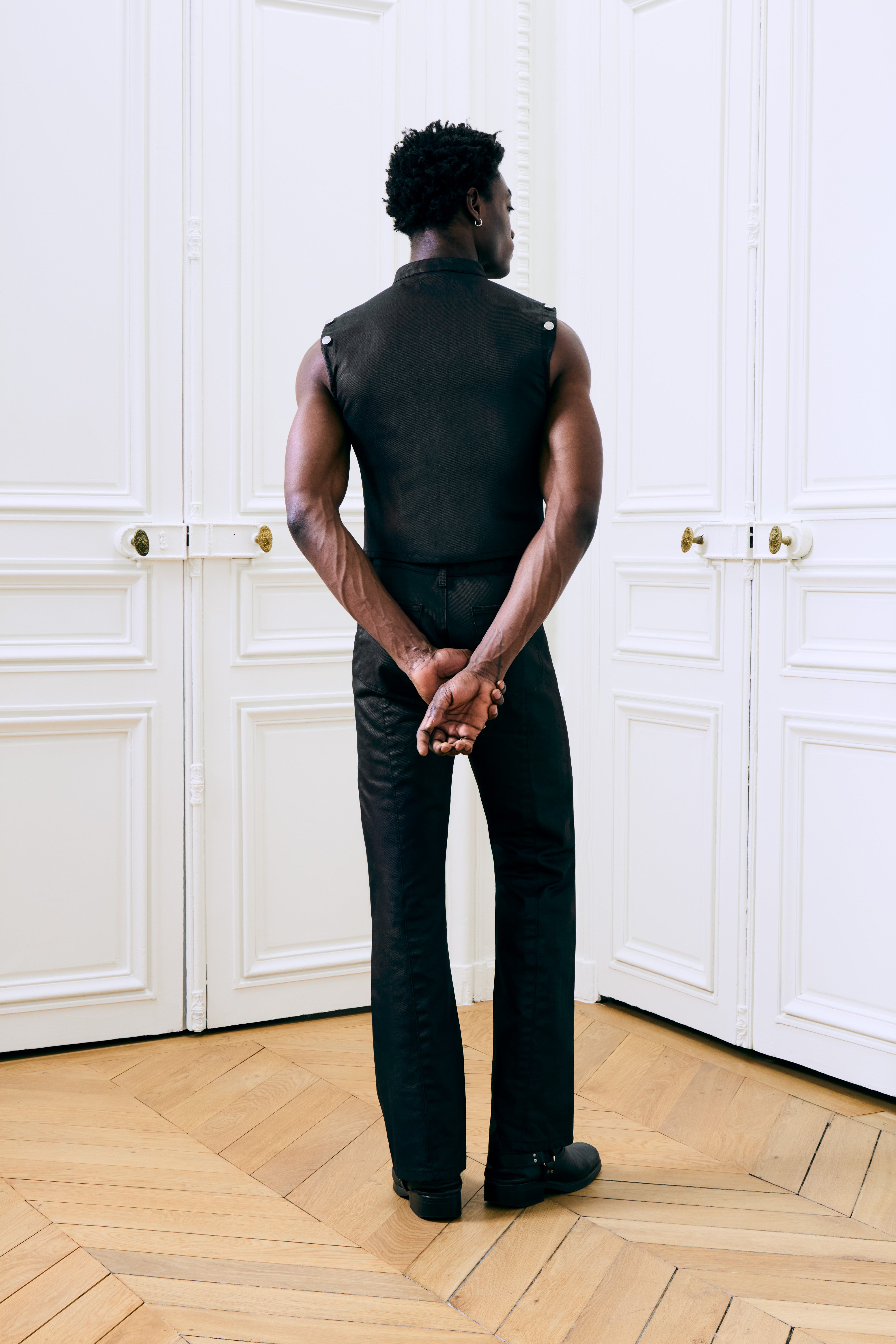 Gabriel Sleeveless Denim Jacket Black