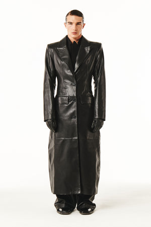 
            
                Load image into Gallery viewer, Orson Coat Black Leather
            
        
