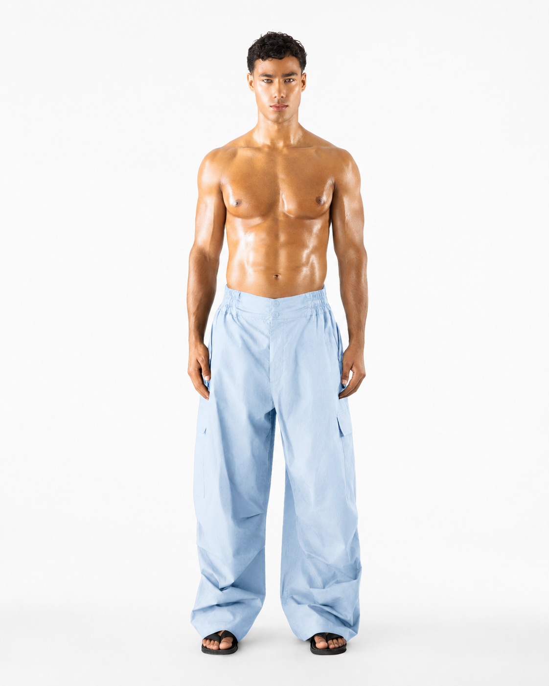 Gague Cargo Pants Soft Blue