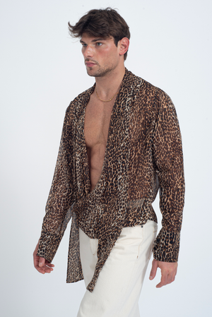 Luca Bow Shirt Leopard