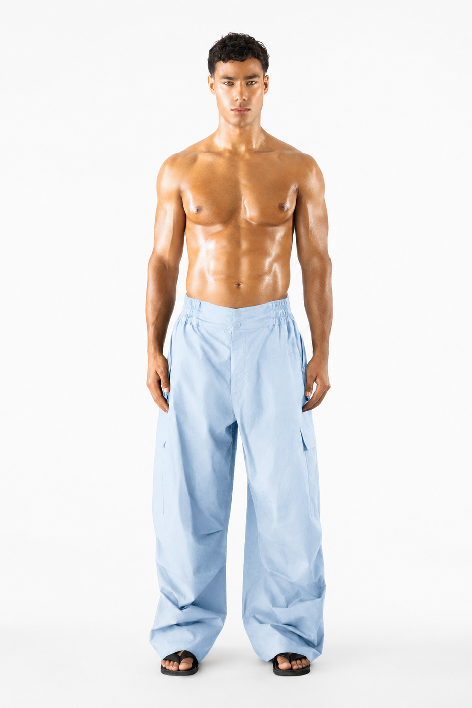 Gague Cargo Pants Soft Blue