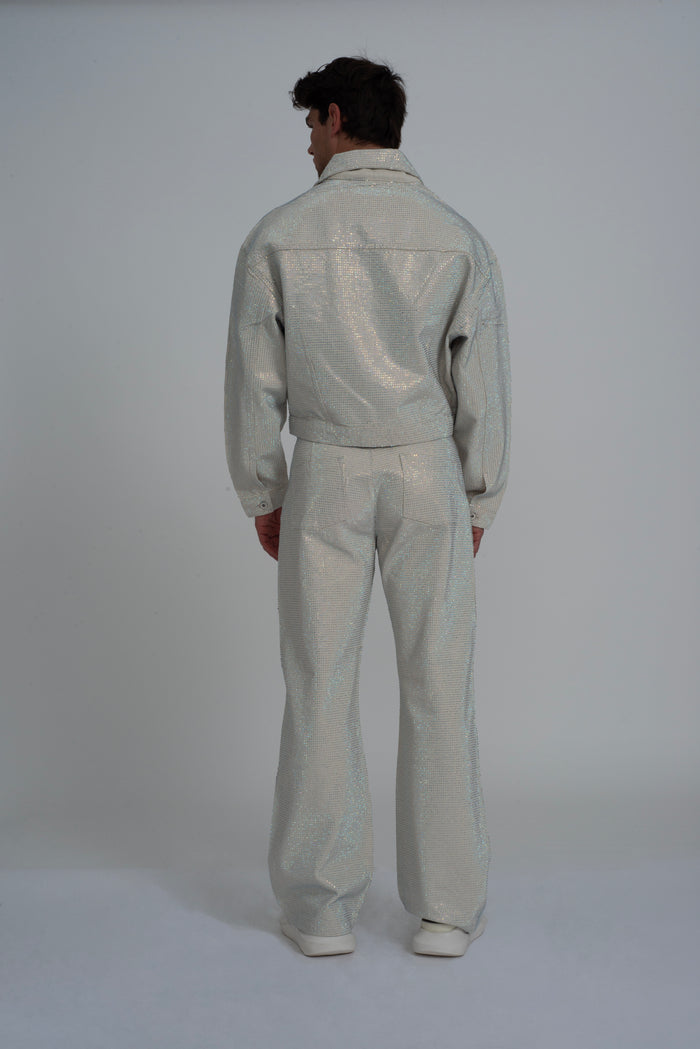 Jeremiah Iridescent Rhinstone Denim Jacket