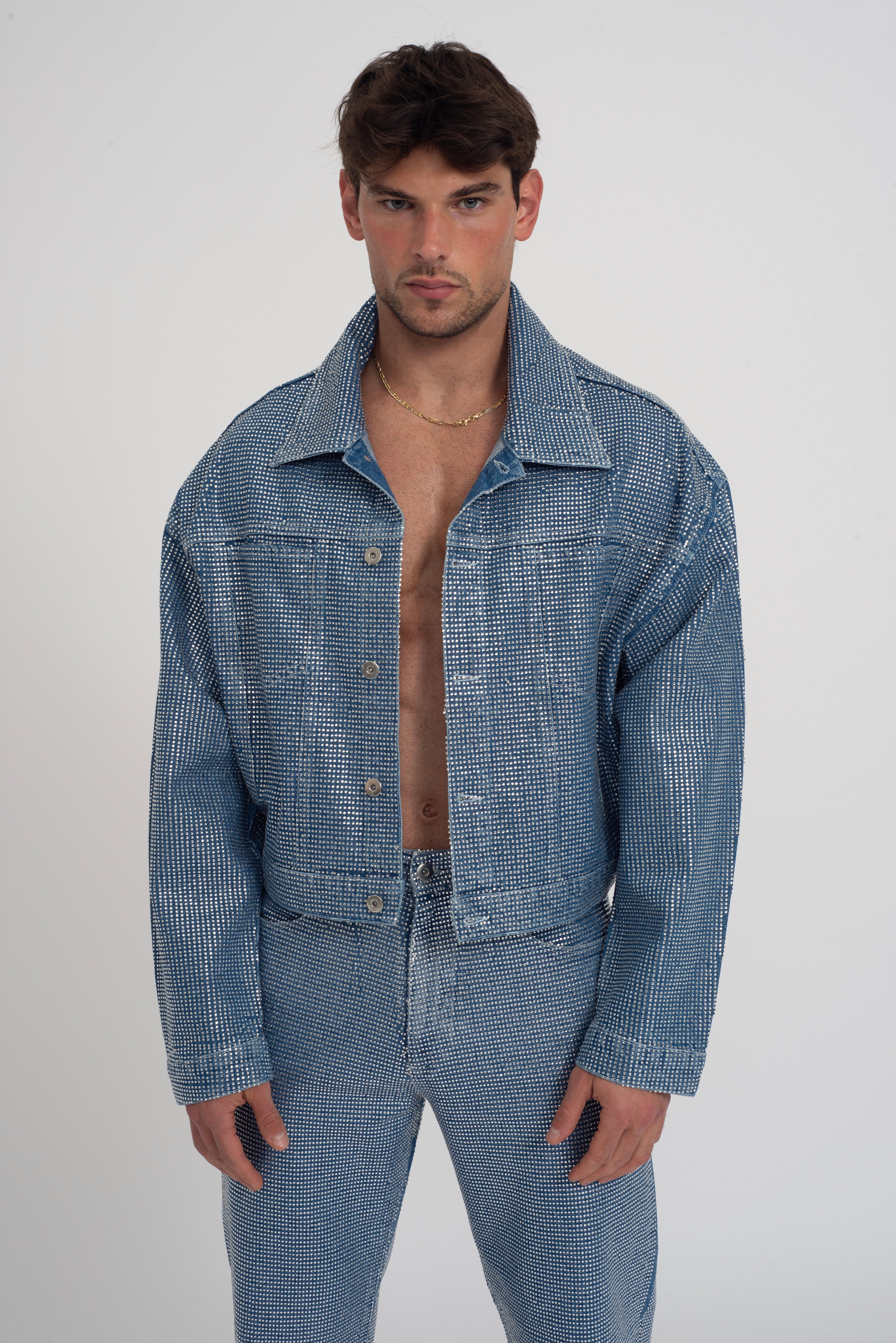 Jeremiah Blue Rhinestone Denim Jacket