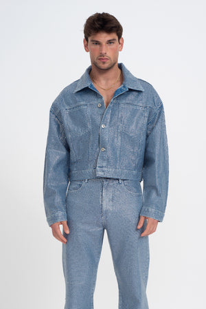 Jeremiah Blue Rhinestone Denim Jacket