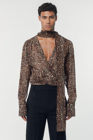 Luca Bow Shirt Leopard